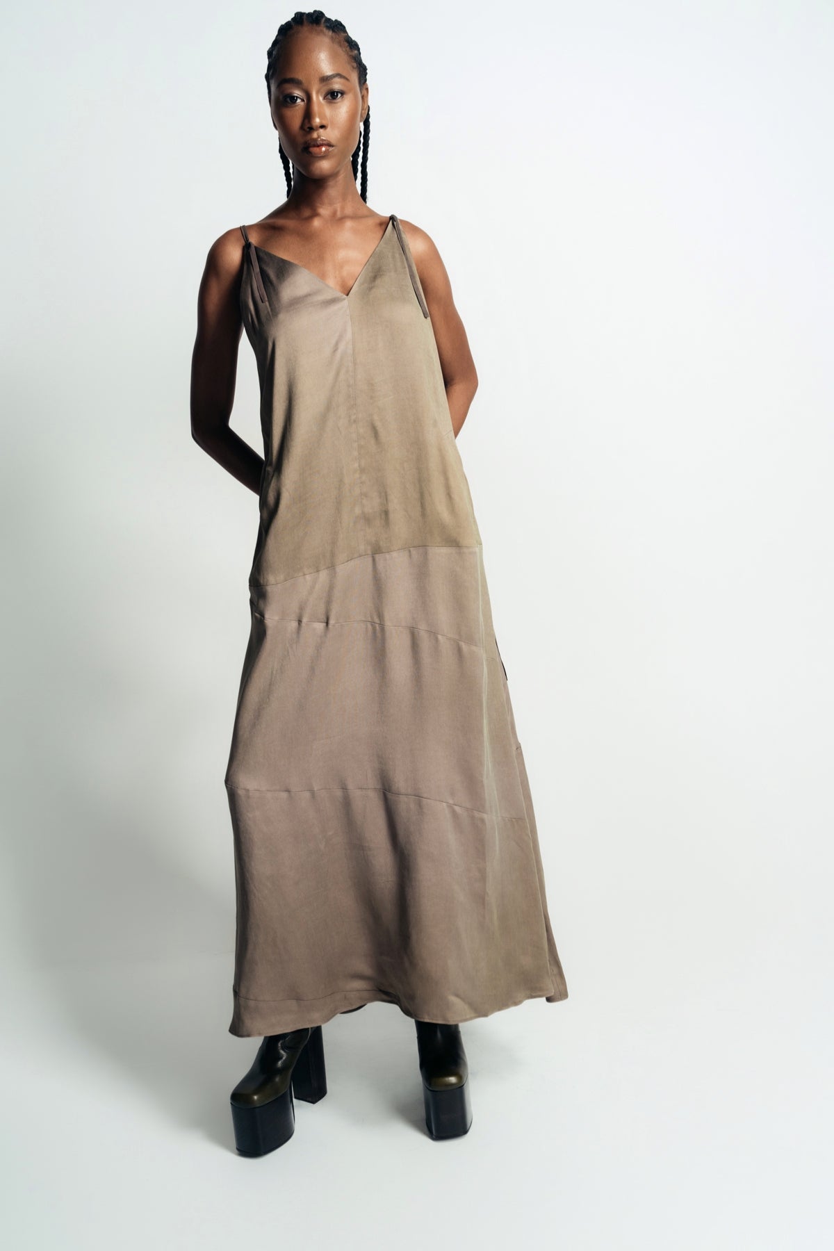 ZIGGY CHEN | V-NECK HALTER DRESS - MAXFIELD LA