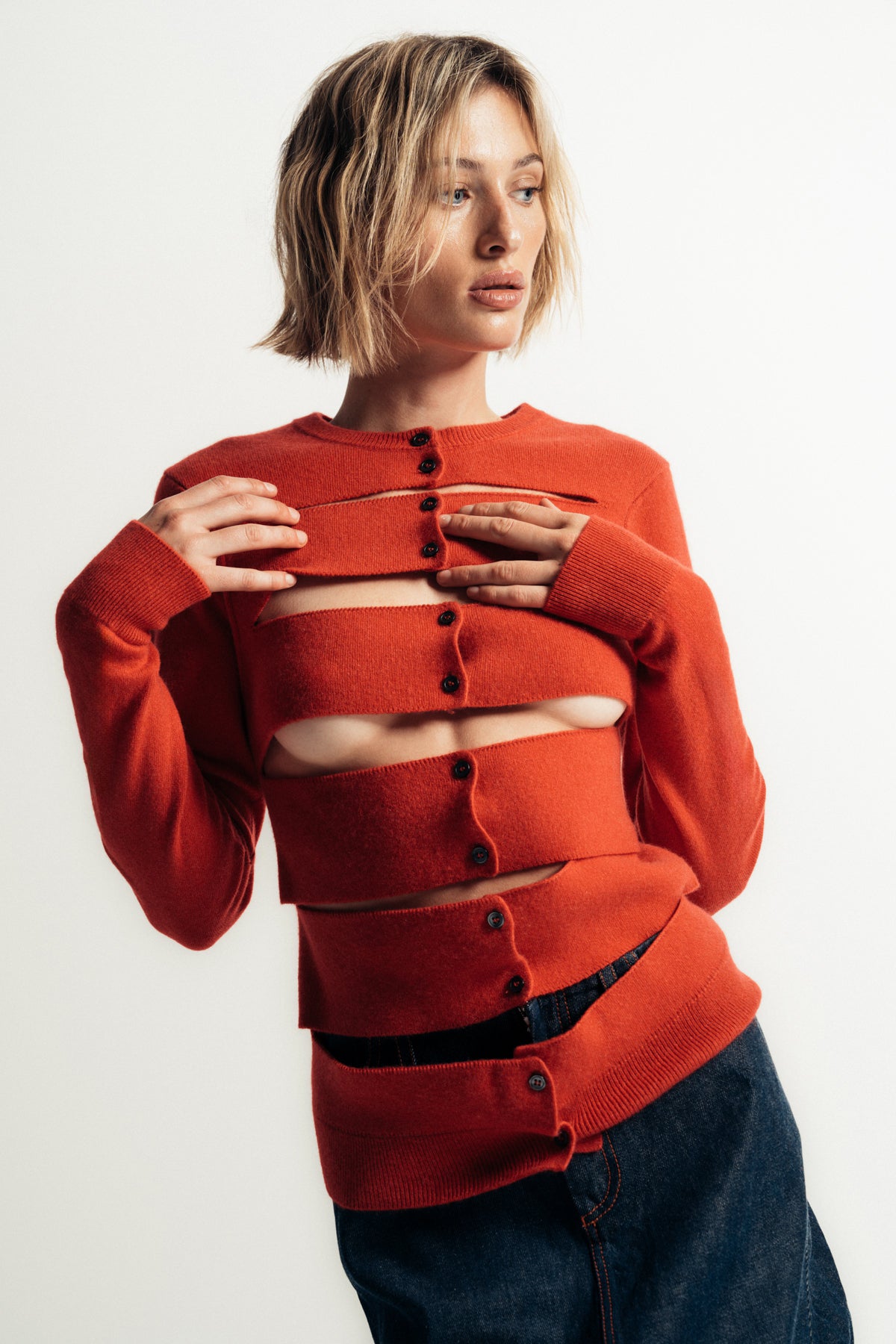 MERYLL ROGGE | CUT-OUT CARDIGAN - MAXFIELD LA