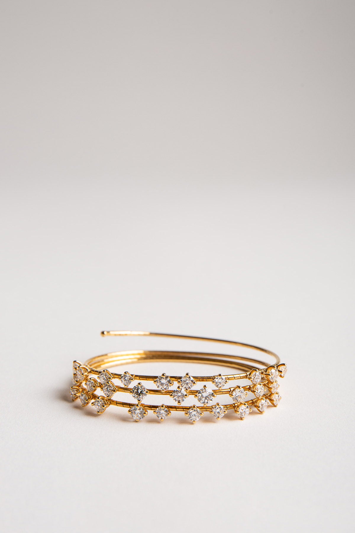 MATTIA CIELO | YELLOW GOLD DIAMOND SPIRAL BRACELET - MAXFIELD LA