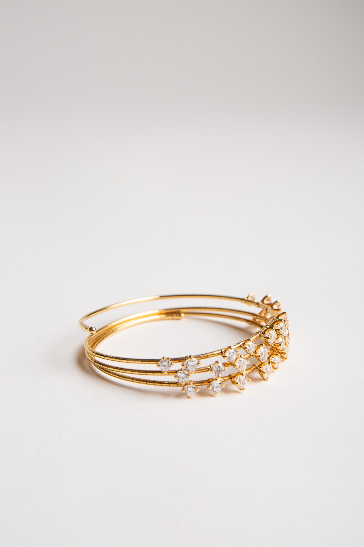 MATTIA CIELO | YELLOW GOLD DIAMOND SPIRAL BRACELET - MAXFIELD LA