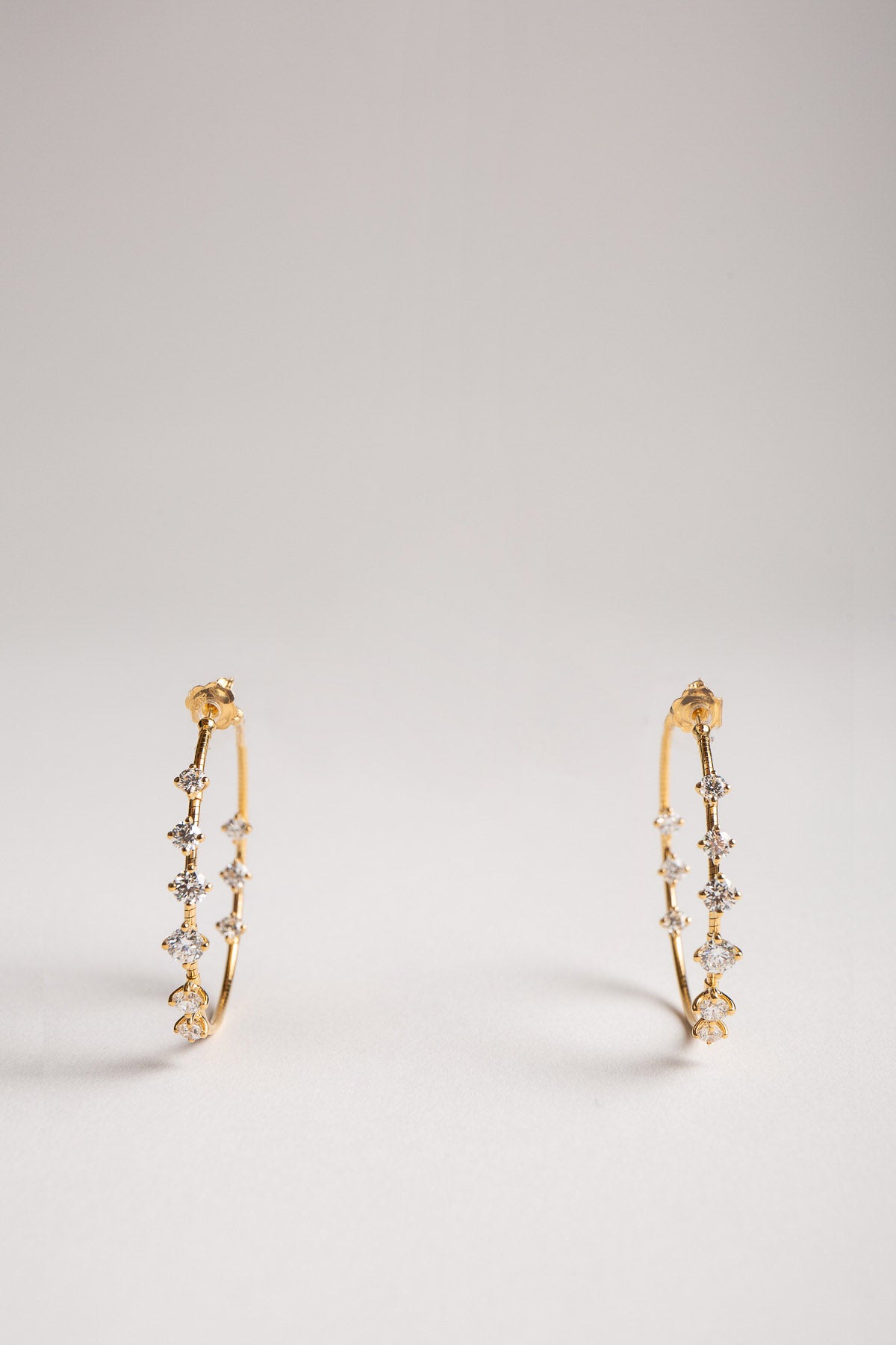 MATTIA CIELO | YELLOW GOLD DIAMOND HOOP EARRINGS - MAXFIELD LA