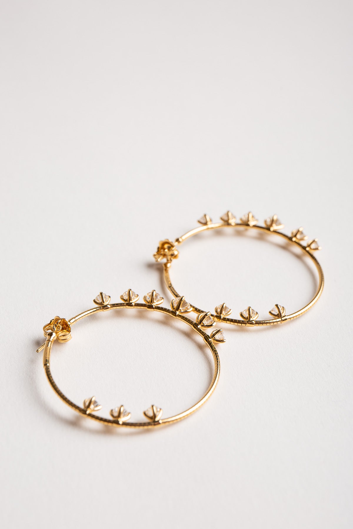 MATTIA CIELO | YELLOW GOLD DIAMOND HOOP EARRINGS - MAXFIELD LA