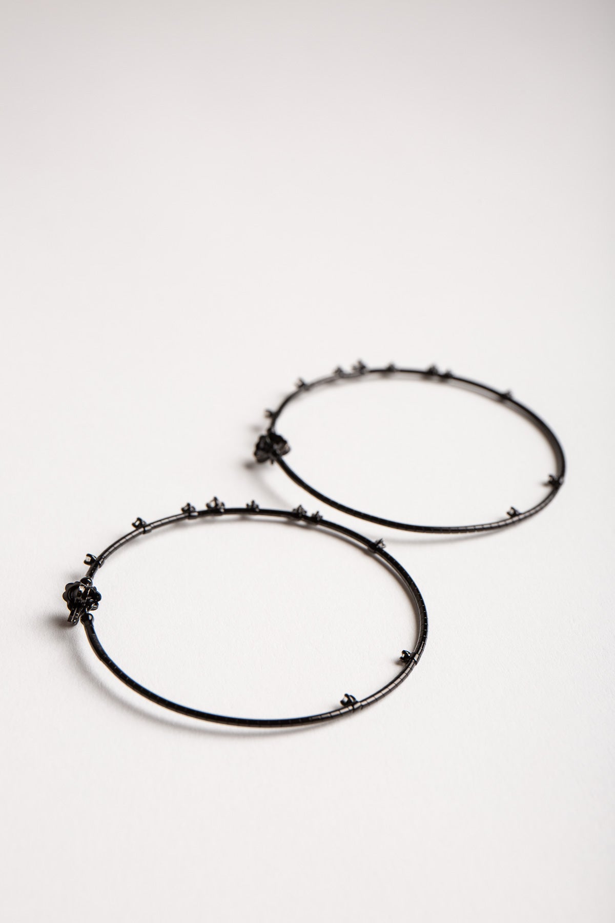 MATTIA CIELO | BLACK GOLD DIAMOND HOOP EARRINGS - MAXFIELD LA