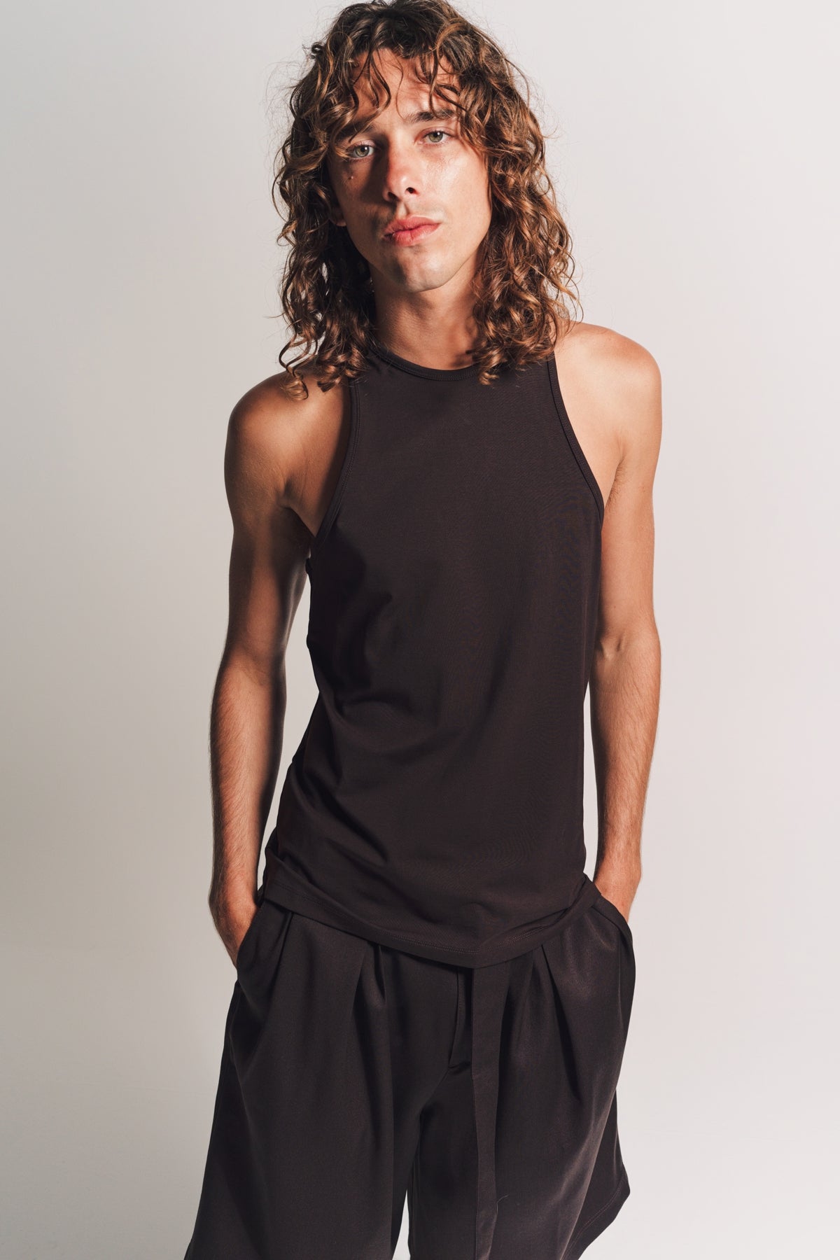 LOUIS GABRIEL NOUCHI | TANK TOP WITH TWISTED BACK IN LYOCELL
