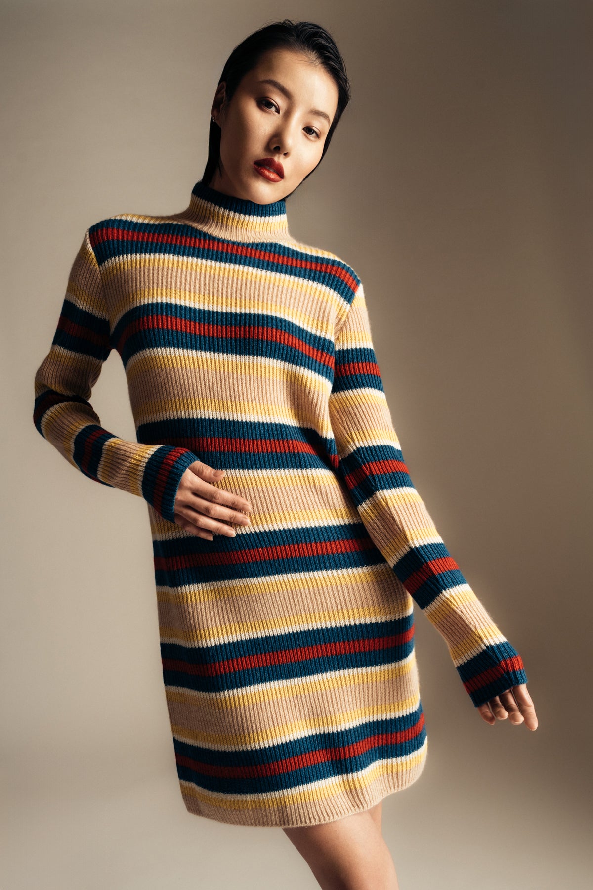 THE ELDER STATESMAN | RIB STRIPE DRESS