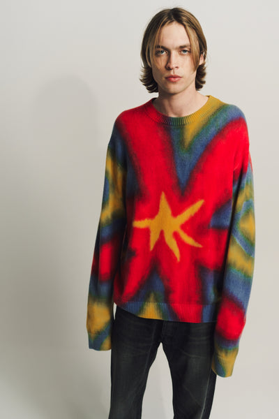 The Elder Statesmanストライプフード付きニット・カシミア100 The Elder Statesmanストライプフード付きニット・カシミア100 THE