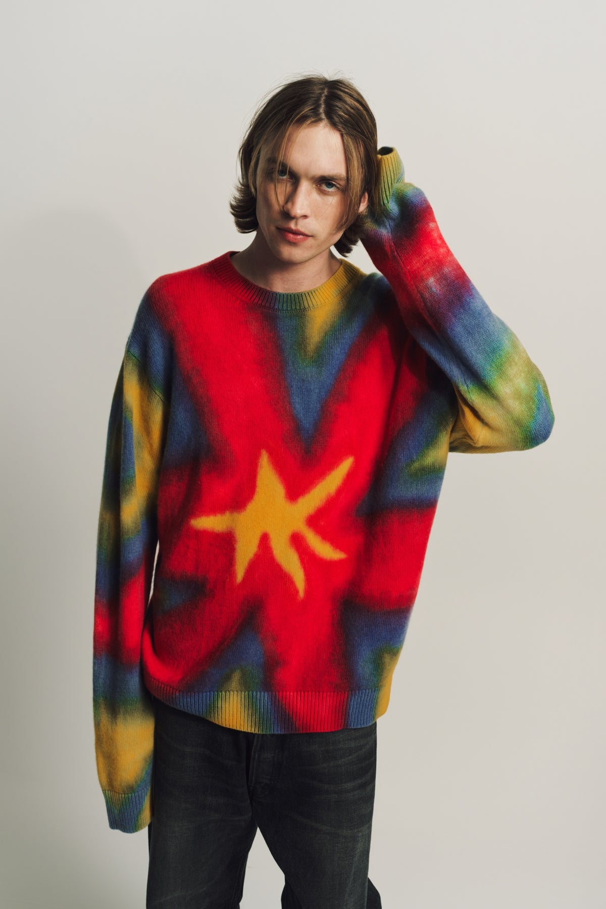 THE ELDER STATESMAN | PAINTED FLORAL SIMPLE CREW - MAXFIELD LA