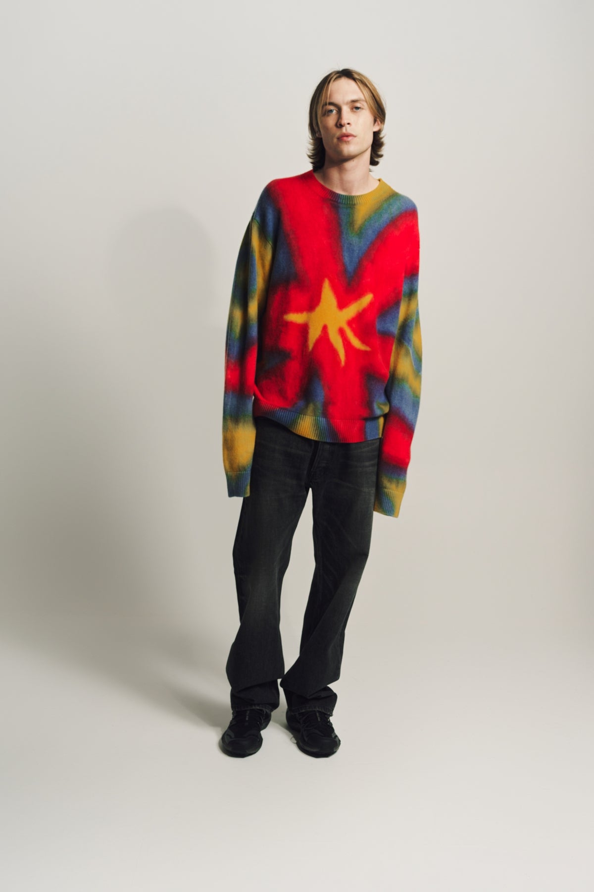 THE ELDER STATESMAN | PAINTED FLORAL SIMPLE CREW - MAXFIELD LA