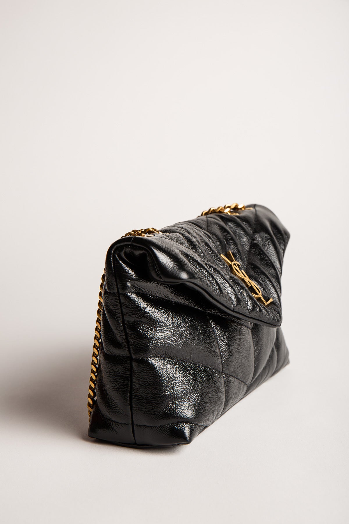 SAINT LAURENT | TOY PUFFER IN SHINY GRAINED LEATHER