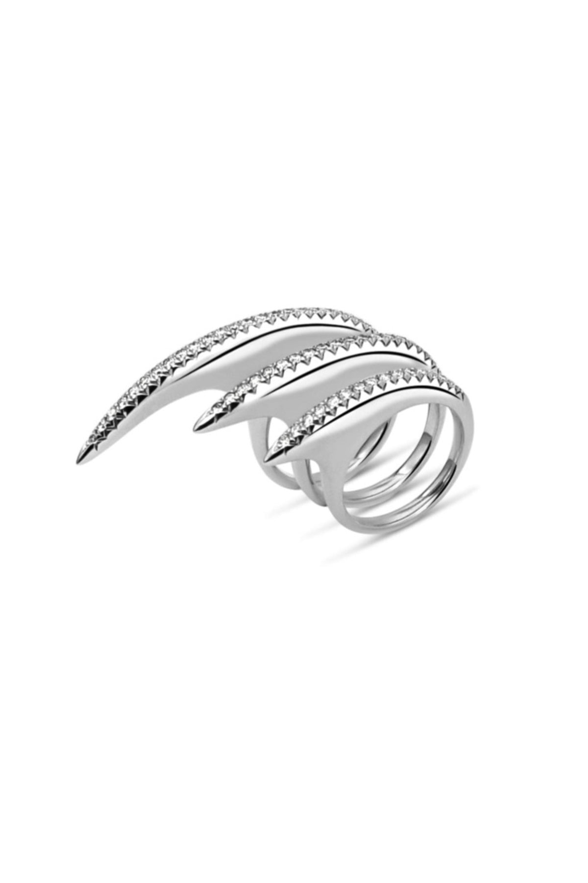 JOVANA DJURIC | MEDIUM SILVER DIAMOND SLICE RING - MAXFIELD LA