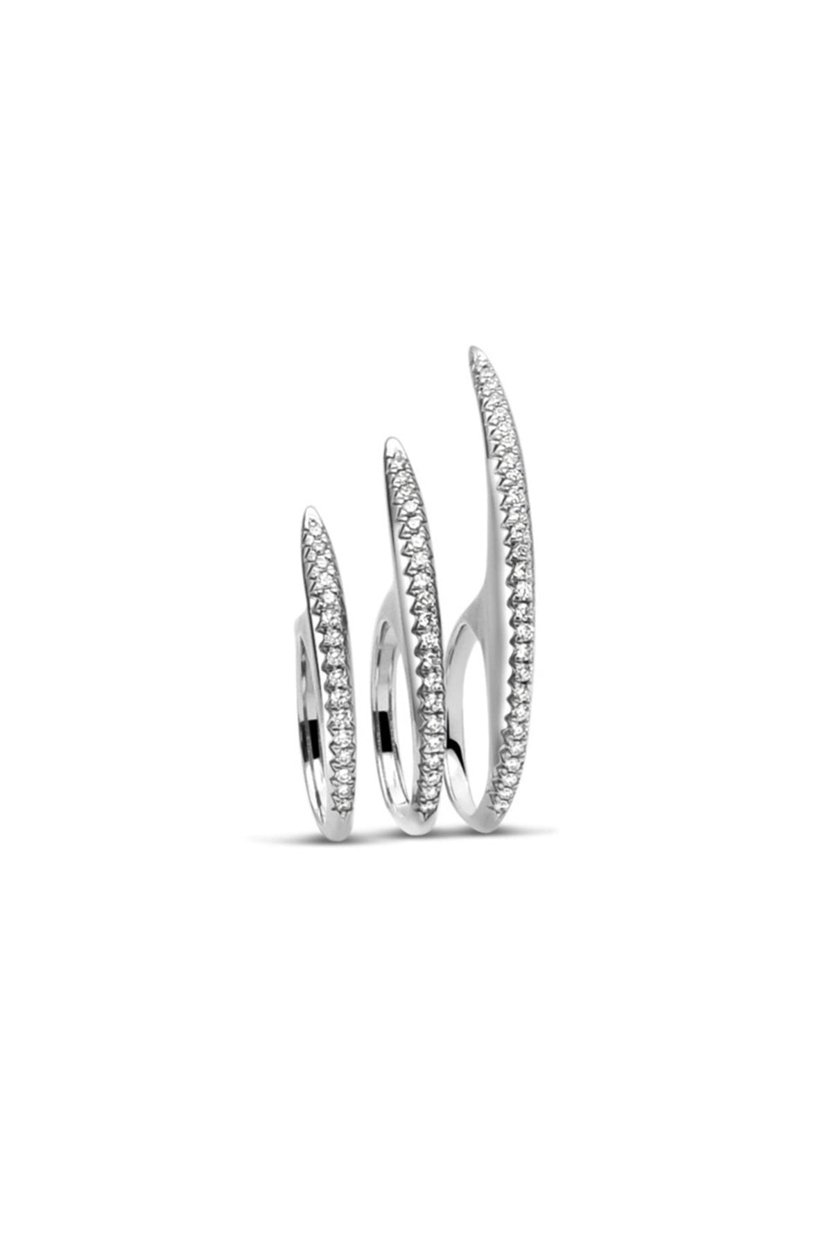 JOVANA DJURIC | MEDIUM SILVER DIAMOND SLICE RING - MAXFIELD LA