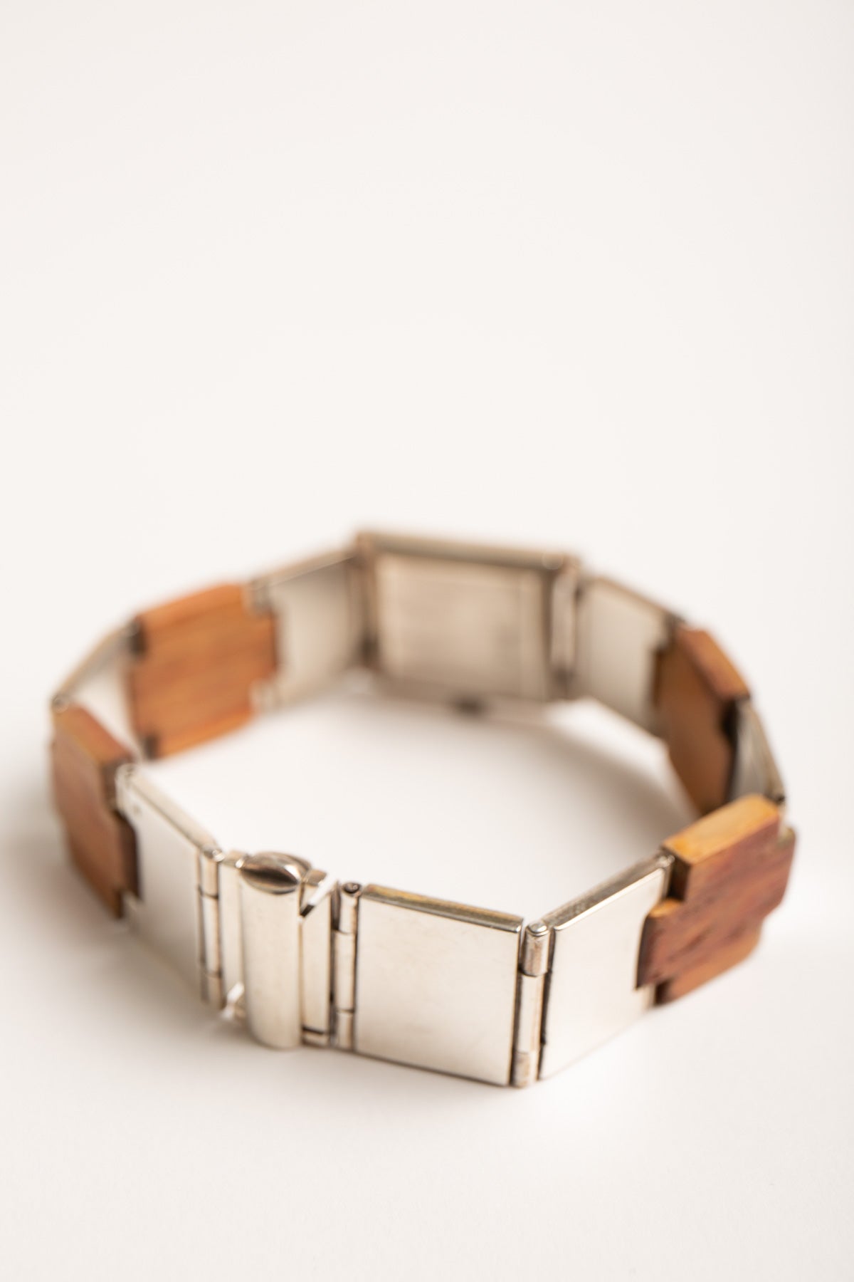 GUCCI | VINTAGE 1960'S STERLING SILVER & WOOD WATCH