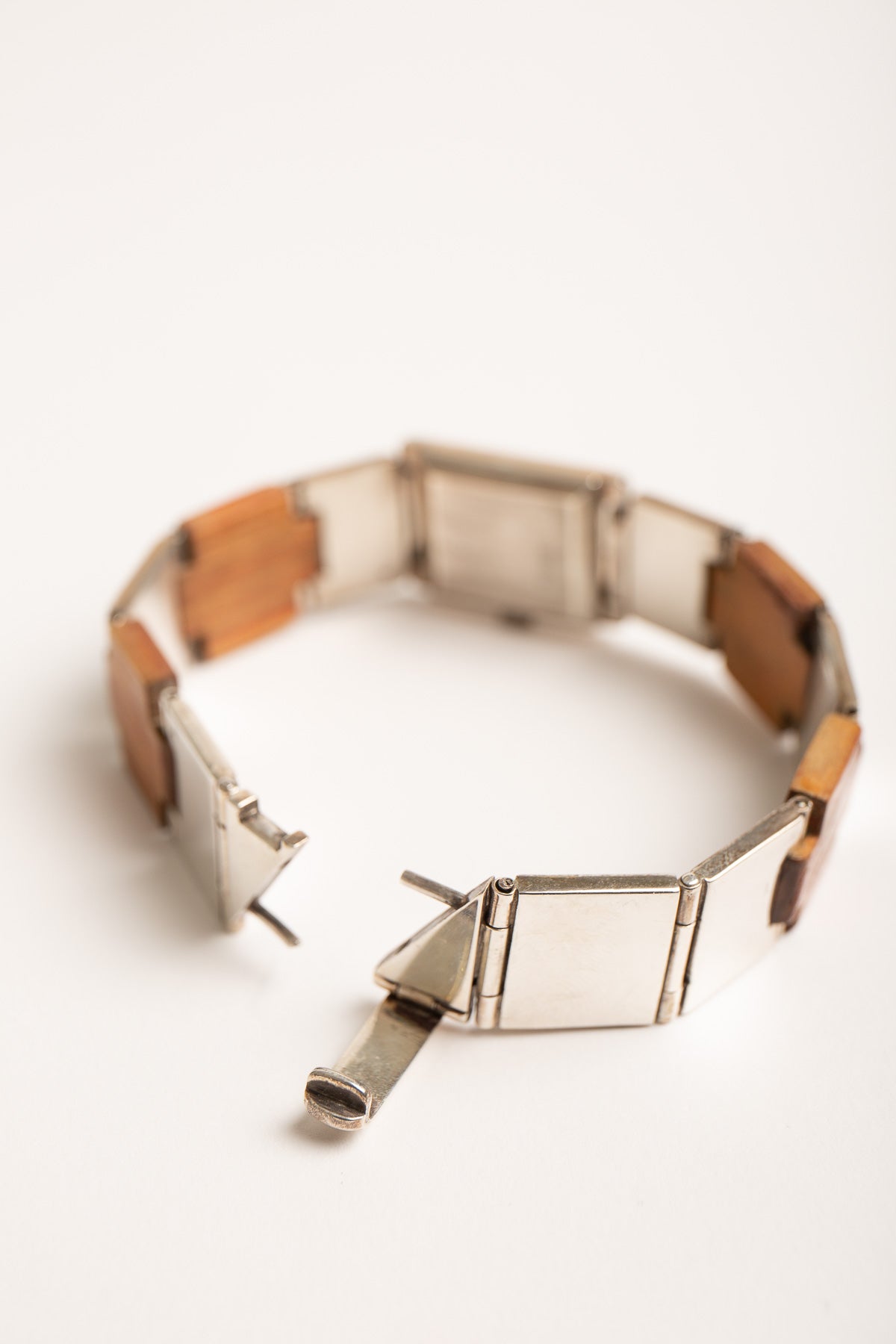 GUCCI | VINTAGE 1960'S STERLING SILVER & WOOD WATCH