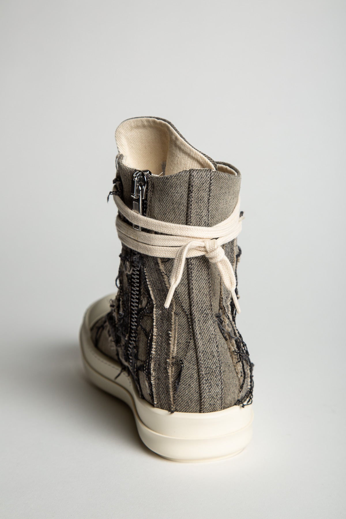 RICK OWENS DRKSHDW | SLASHED DENIM SNEAKERS - MAXFIELD LA