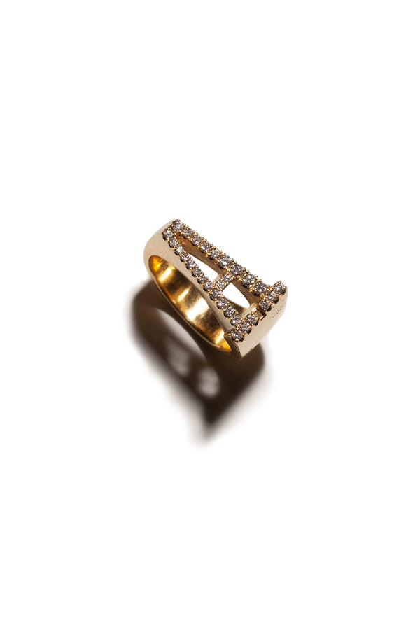 J & F | THE LETTER "A" DIAMOND RING