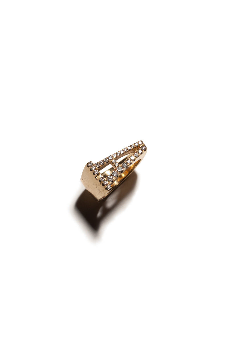 J & F | THE LETTER "A" DIAMOND RING