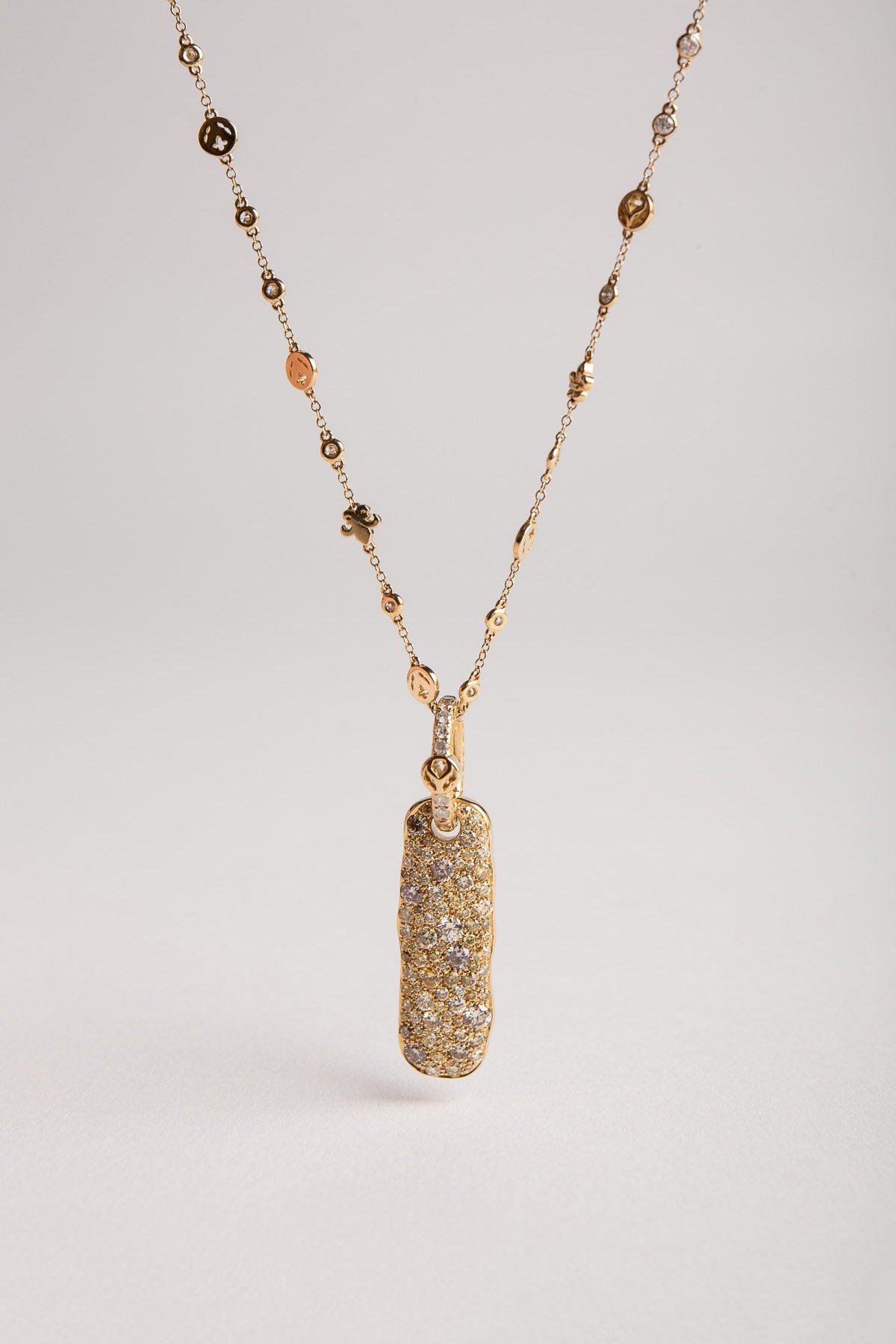LOREE RODKIN | TINY LOGO CHAIN DIAMOND NECKLACE - MAXFIELD LA