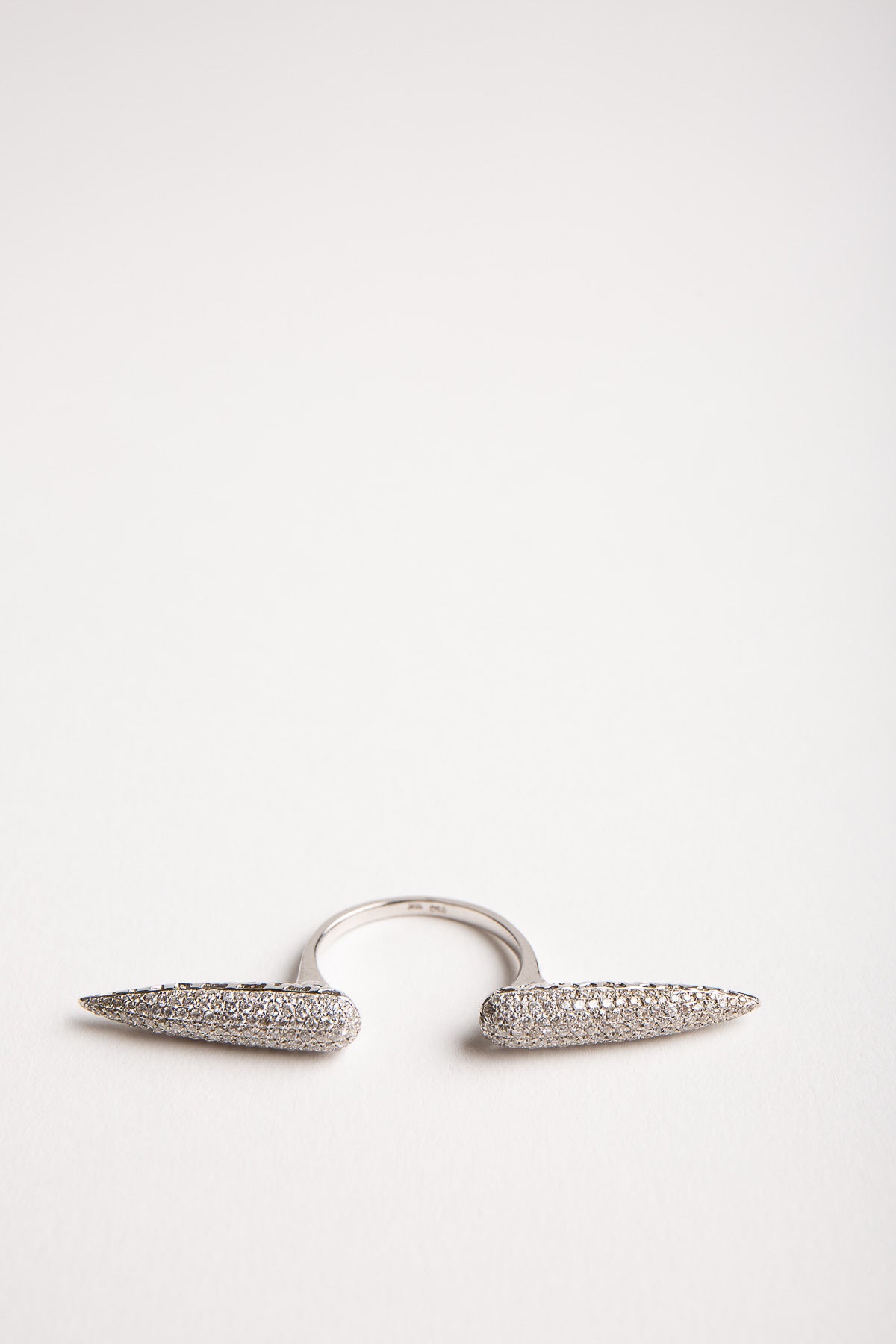STEFERE | 18K WHITE GOLD DOUBLE CONE 1.45 DIAMOND RING - MAXFIELD LA