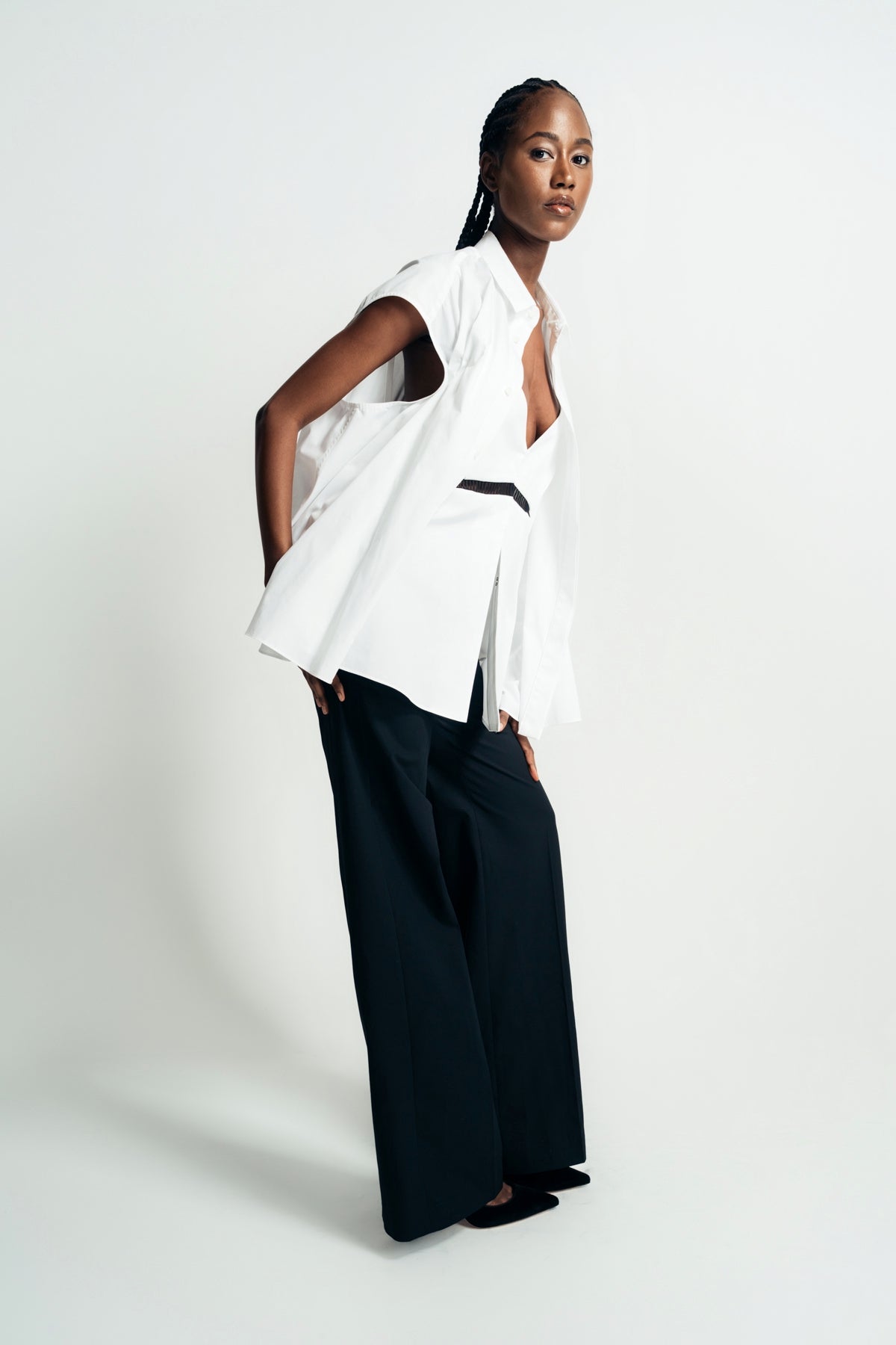 SACAI | POPLIN SHORT SLEEVE SHIRT - MAXFIELD LA