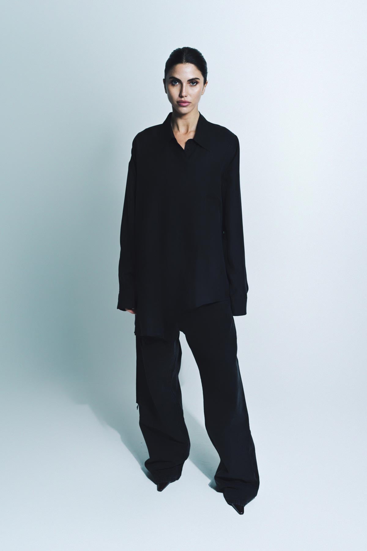ANN DEMEULEMEESTER | JULA DROPPED SHOULDER LONG SLEEVE SHIRT - MAXFIELD LA