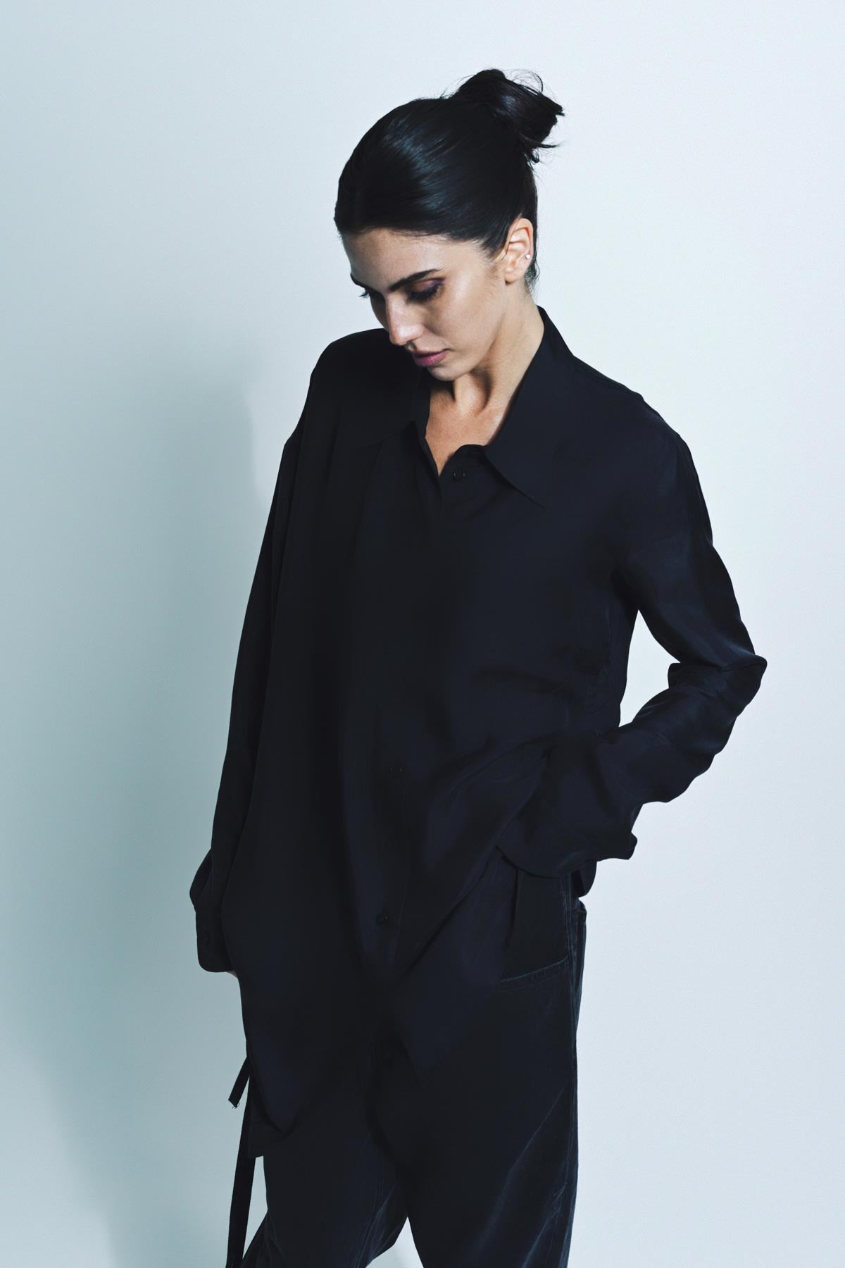 ANN DEMEULEMEESTER | JULA DROPPED SHOULDER LONG SLEEVE SHIRT - MAXFIELD LA