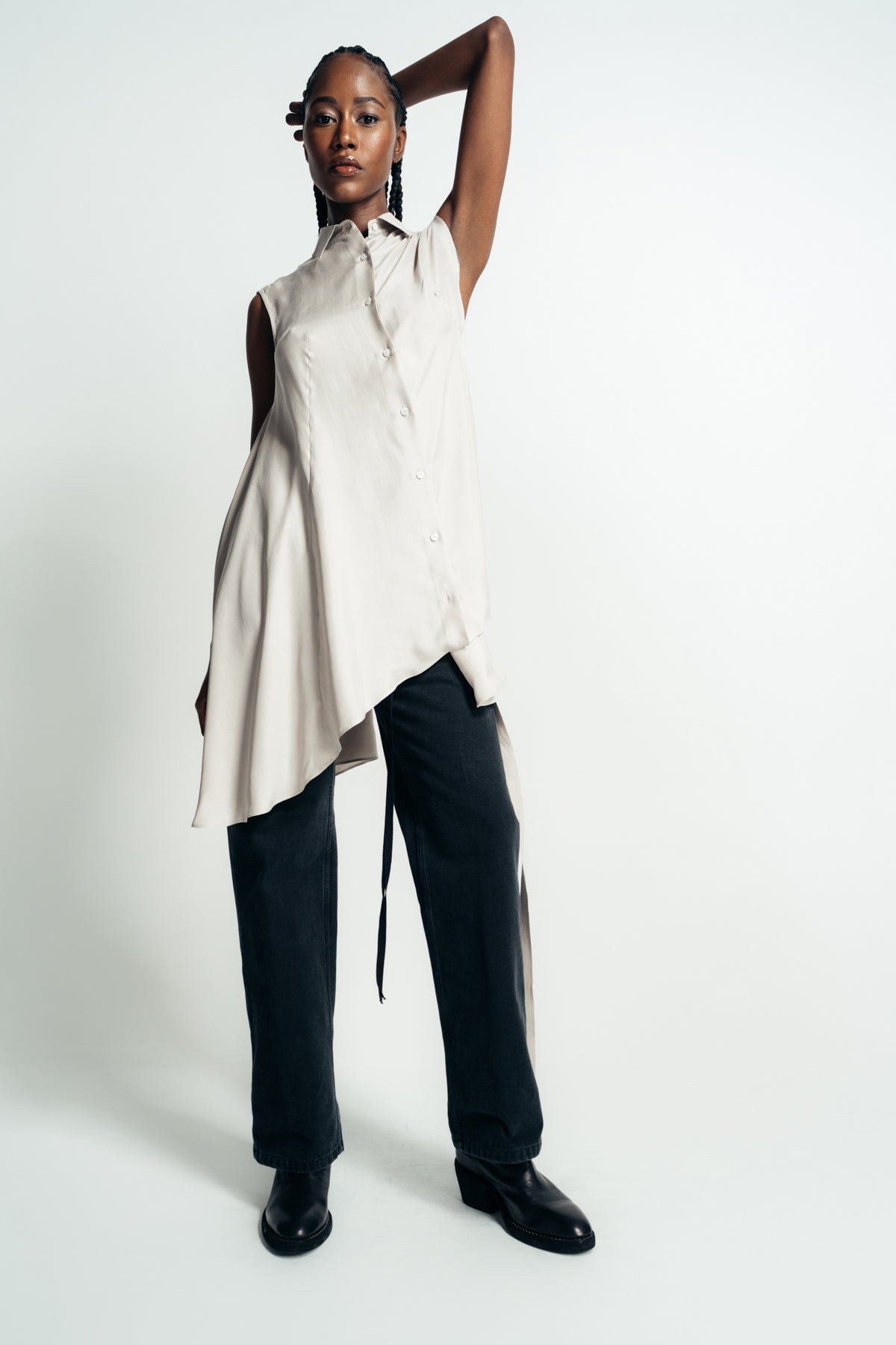 ANN DEMEULEMEESTER | IONA ASYMMETRICAL OVERSIZED SHIRT - MAXFIELD LA