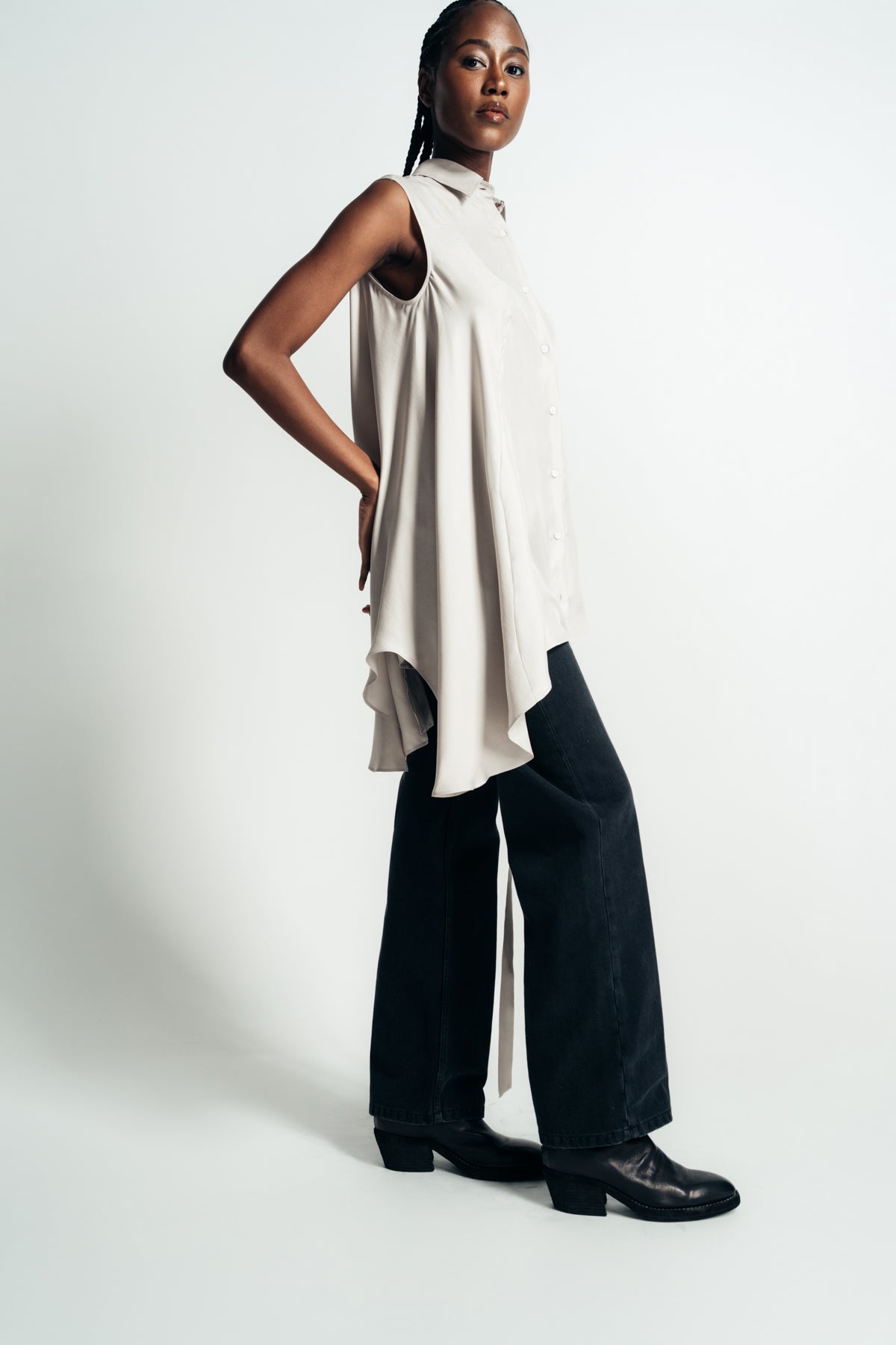 ANN DEMEULEMEESTER | IONA ASYMMETRICAL OVERSIZED SHIRT - MAXFIELD LA