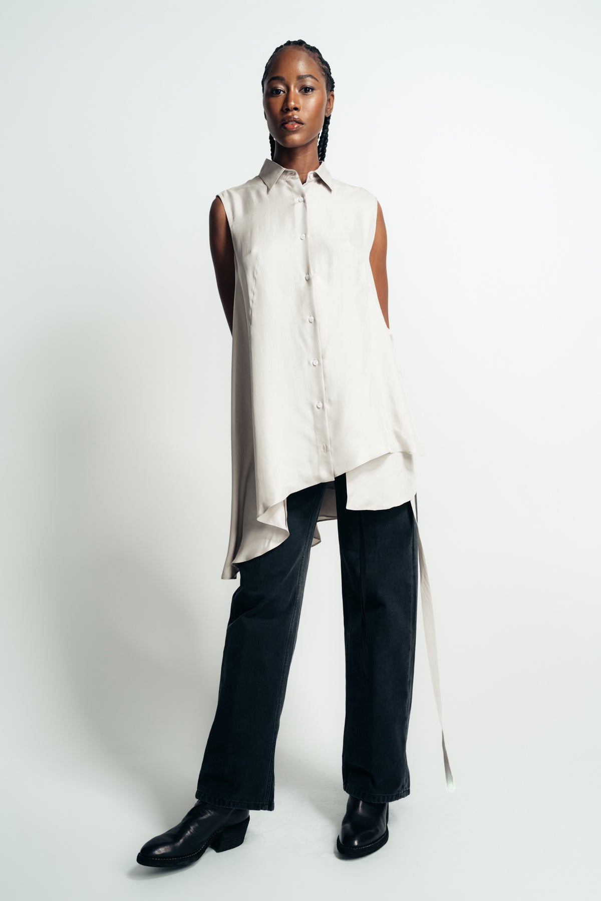 ANN DEMEULEMEESTER | IONA ASYMMETRICAL OVERSIZED SHIRT - MAXFIELD LA