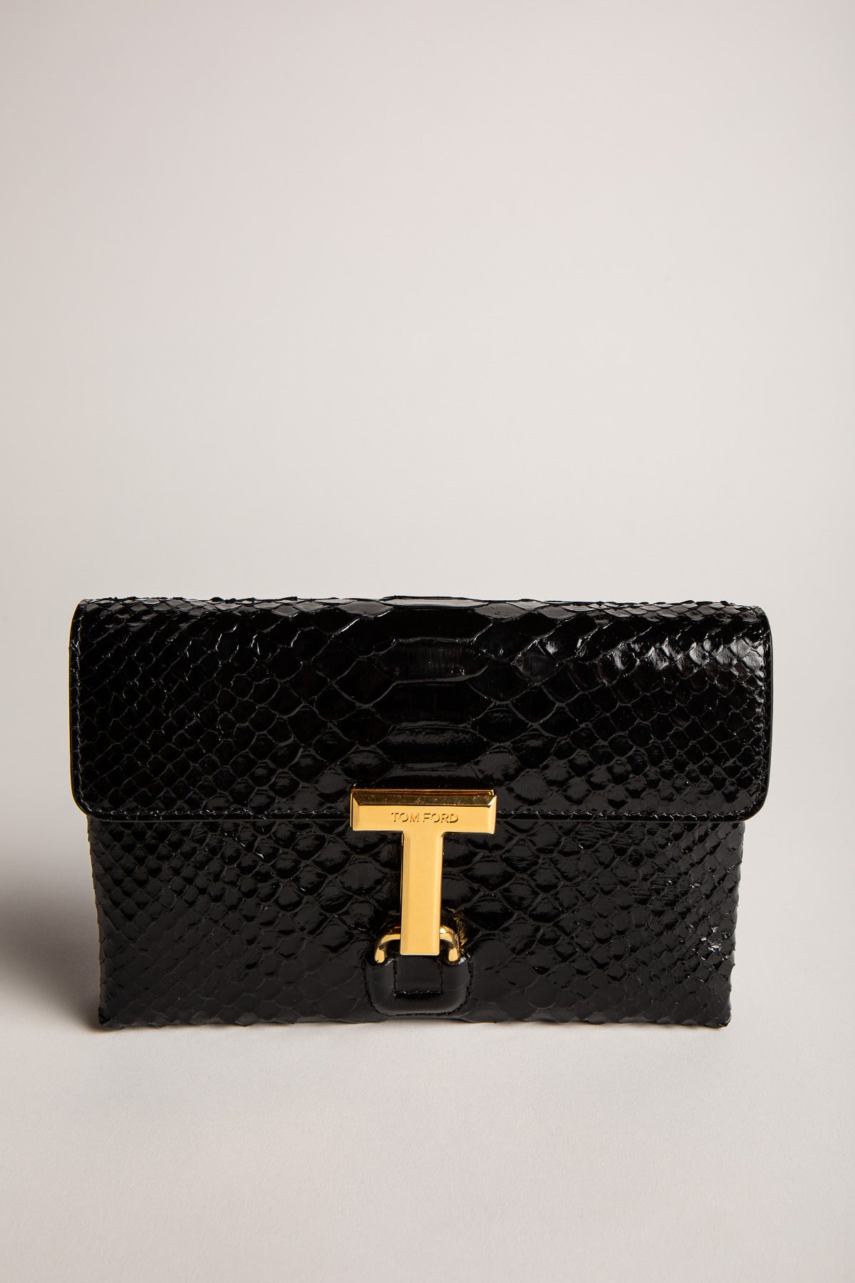 TOM FORD | GLOSSY STAMPED PYTHON LEATHER MONARCH MINI BAG - MAXFIELD LA