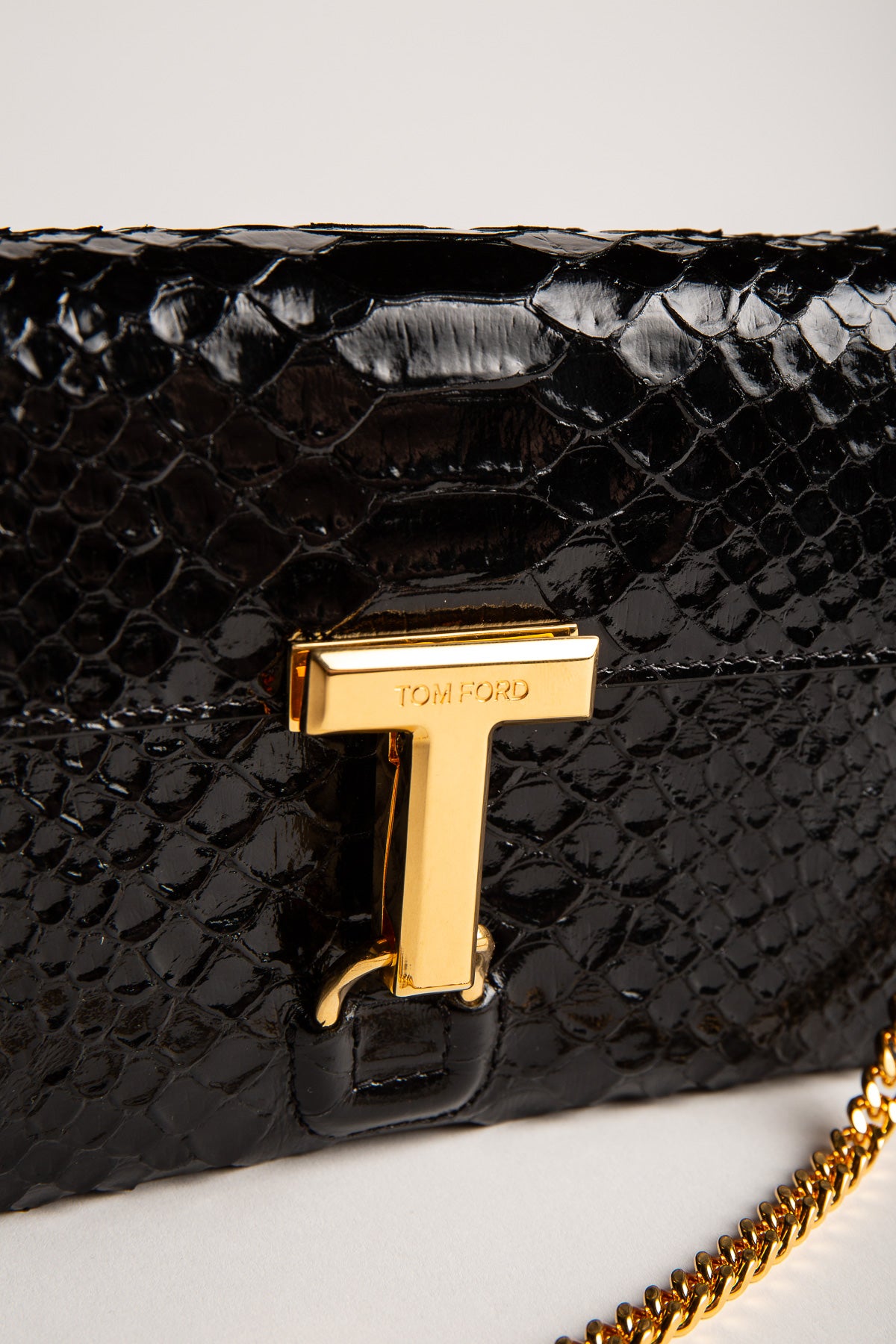TOM FORD | GLOSSY STAMPED PYTHON LEATHER MONARCH MINI BAG - MAXFIELD LA