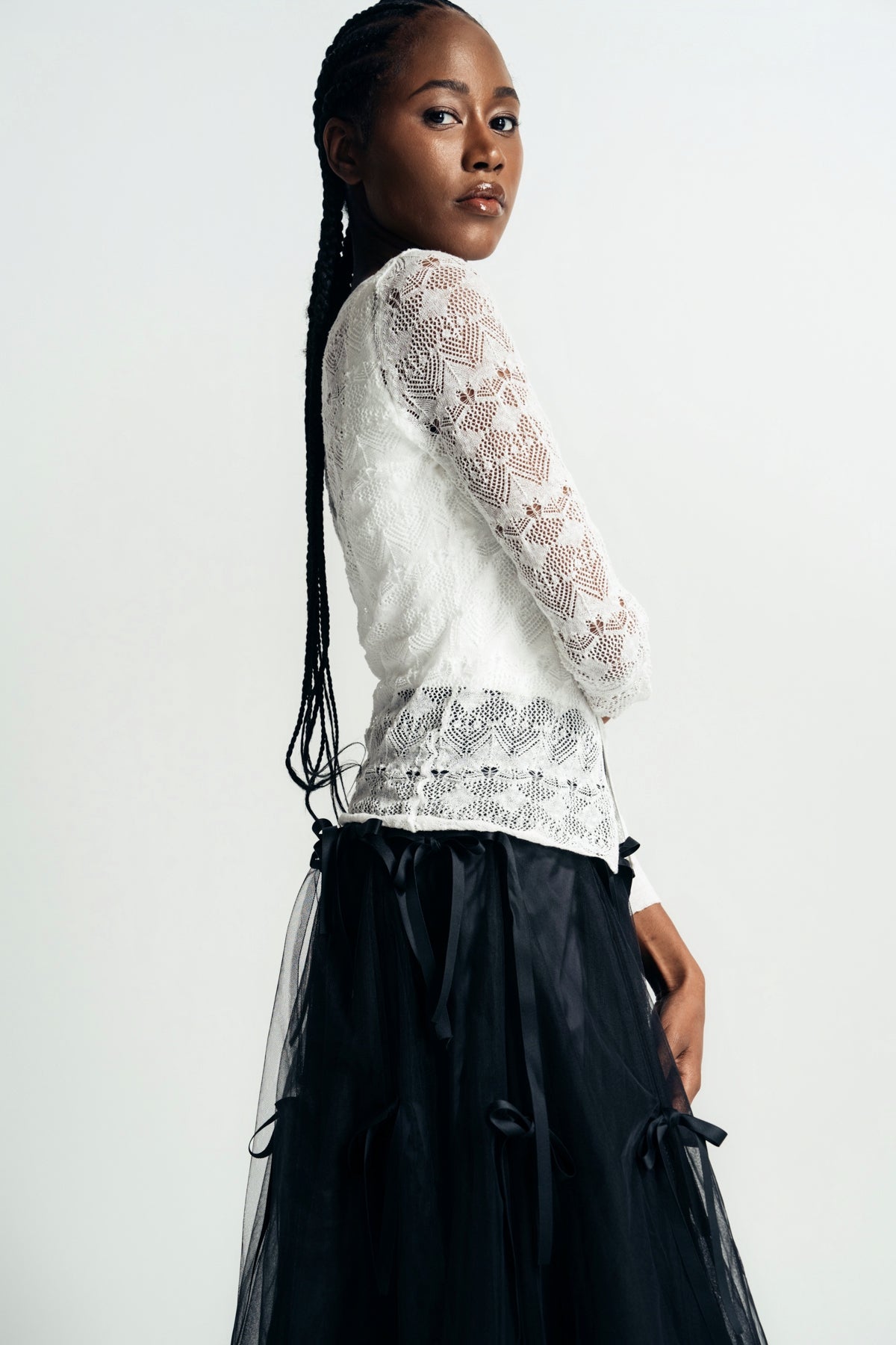 CAROLINE HU | LACE KNIT CARDIGAN - MAXFIELD LA