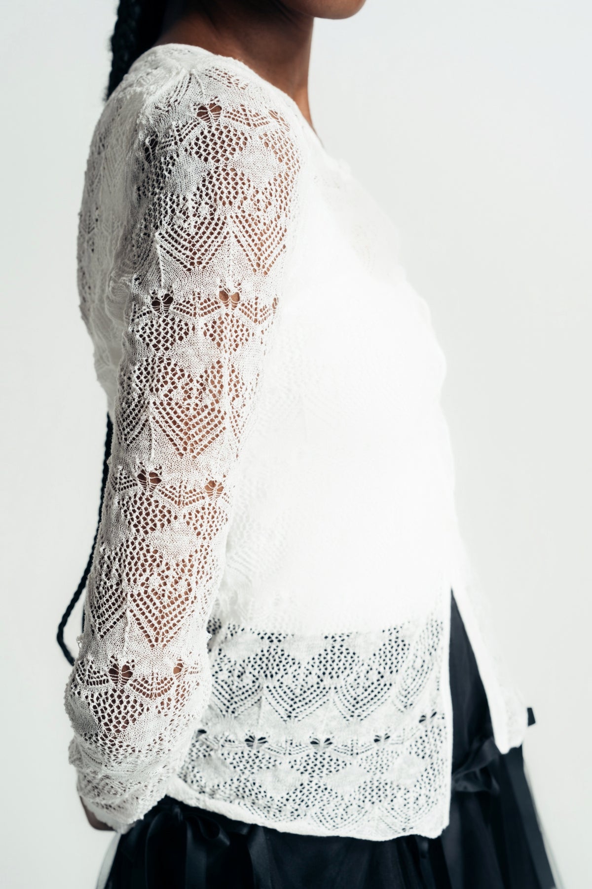 CAROLINE HU | LACE KNIT CARDIGAN