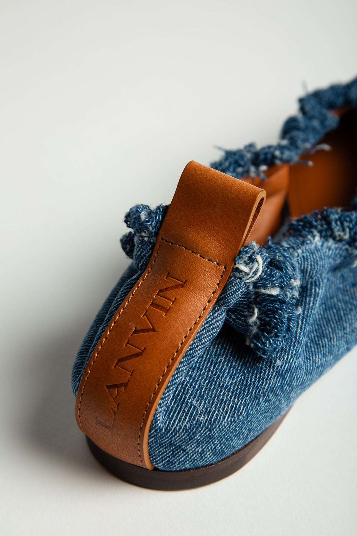 LANVIN | DENIM BALLERINA FLATS - MAXFIELD LA