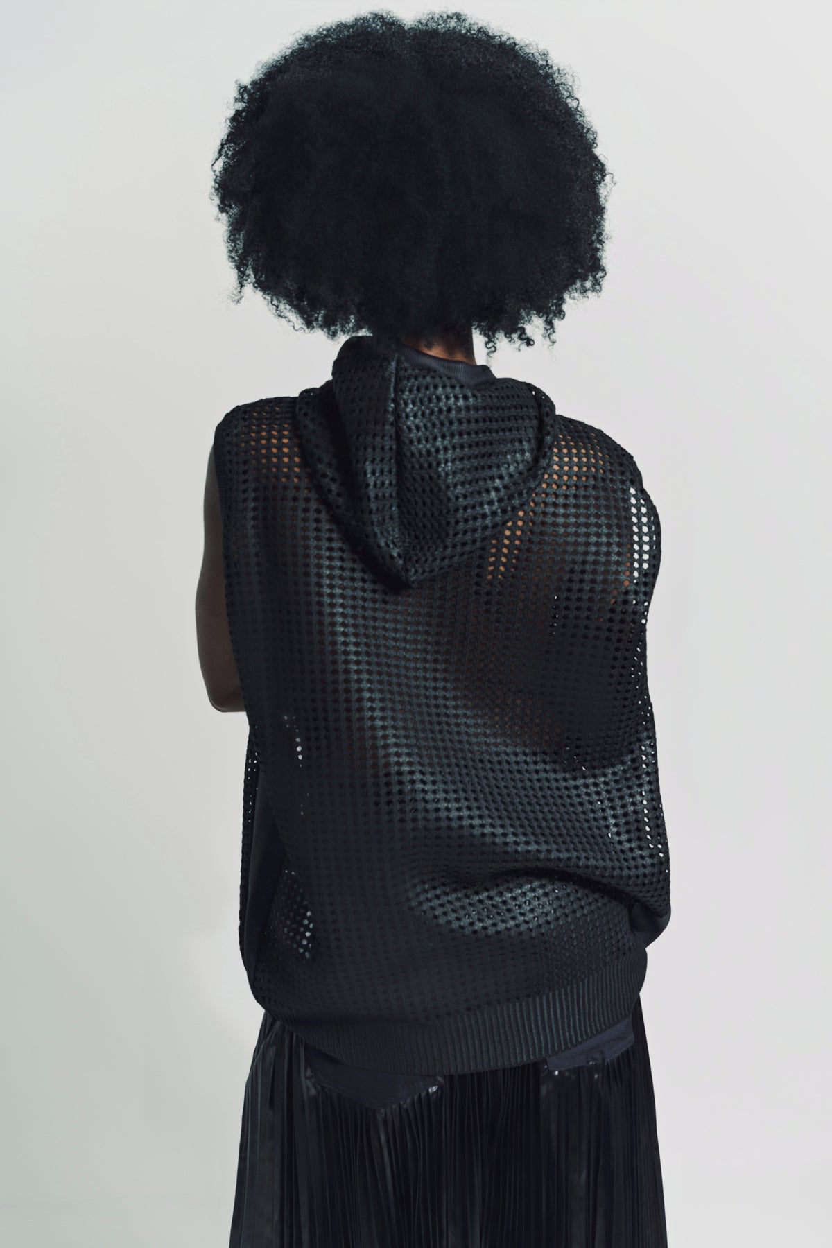 JUNYA WATANABE | SLEEVELESS MESH HOODIE - MAXFIELD LA