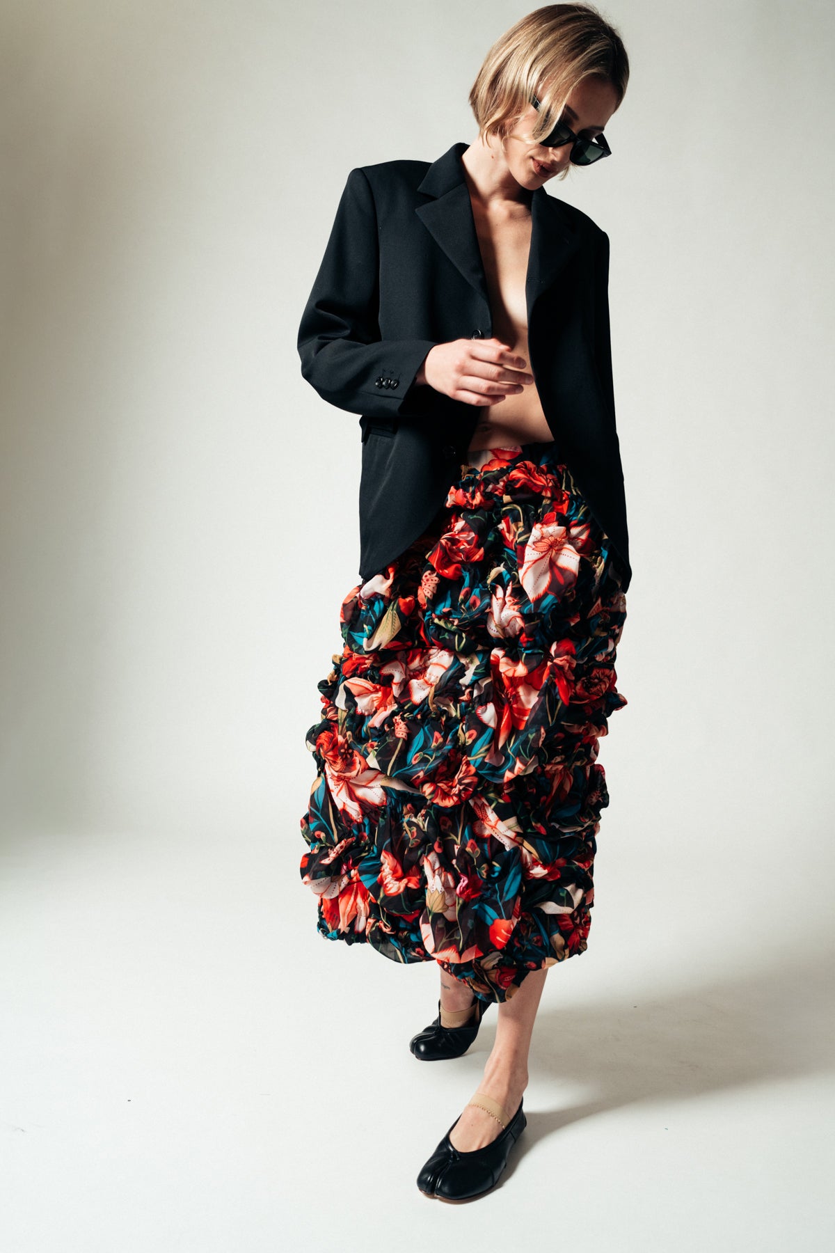 COMME DES GARCONS | FLORAL CHIFFON JACKET - MAXFIELD LA
