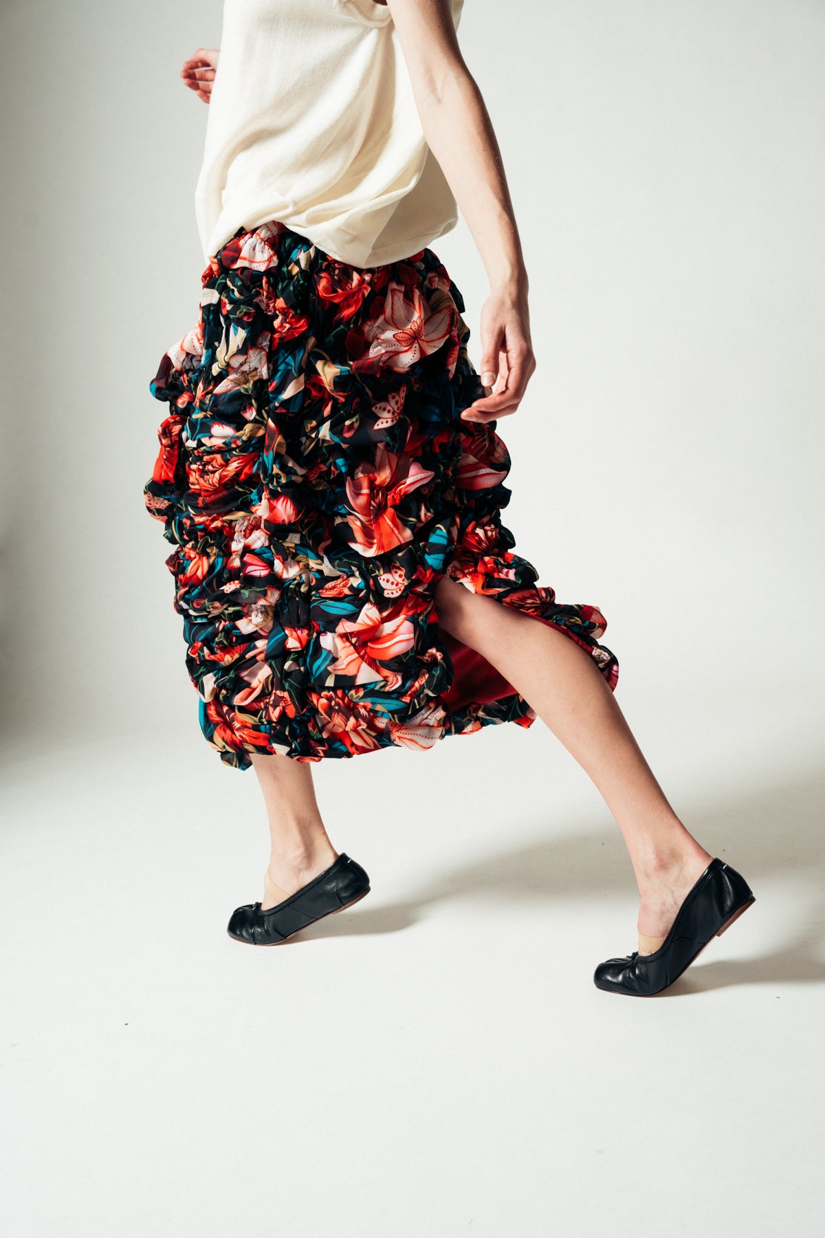 COMME DES GARCONS | FLORAL CHIFFON SKIRT - MAXFIELD LA