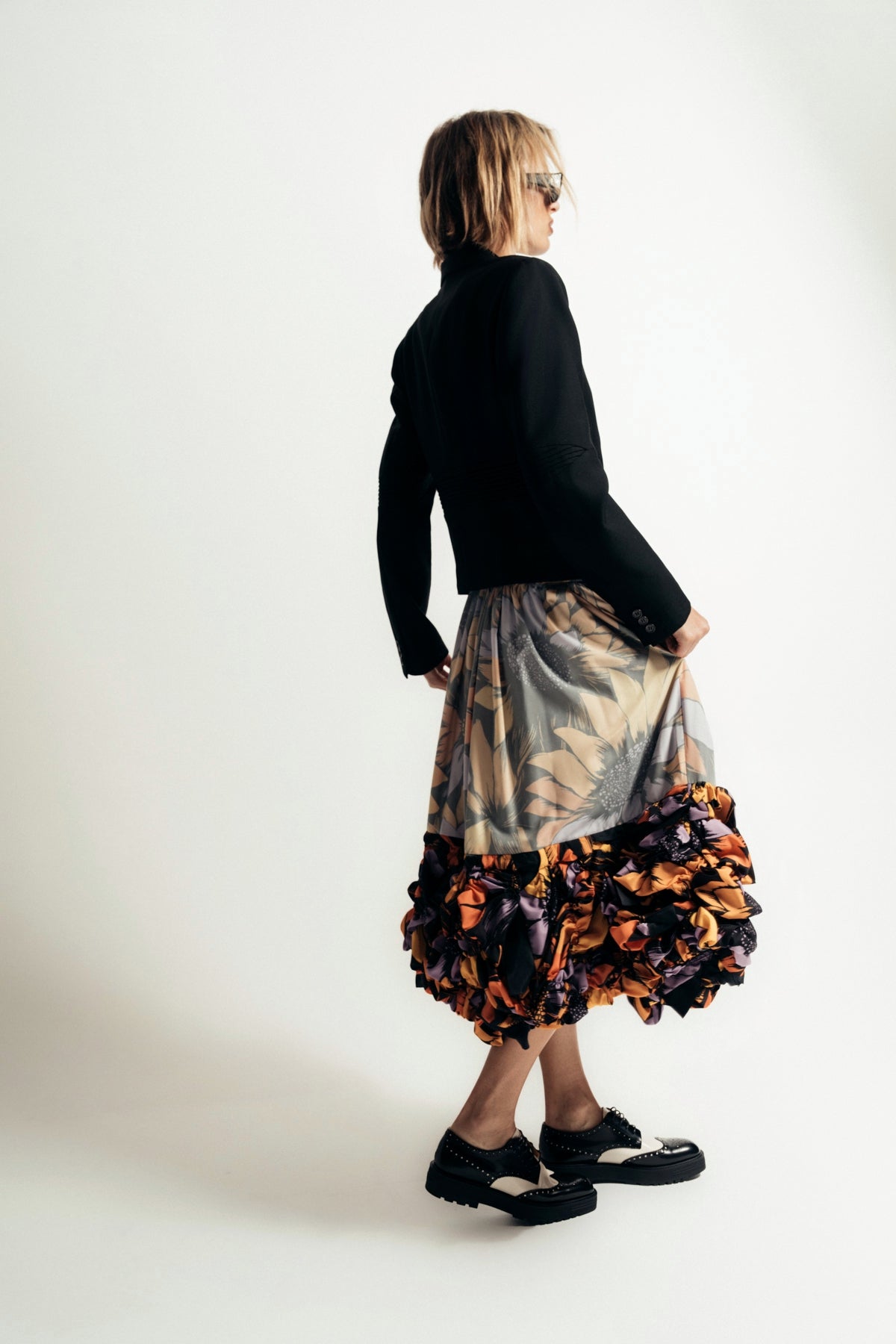 COMME DES GARCONS | FLORAL CREPE SKIRT - MAXFIELD LA