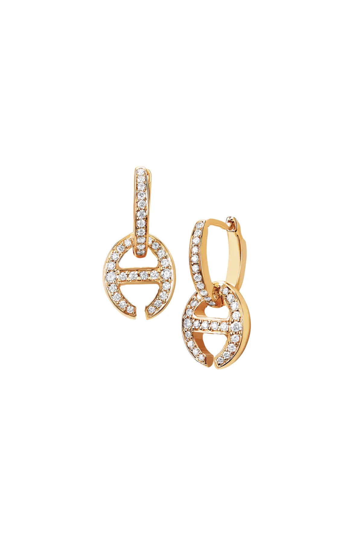 HOORSENBUHS | 18K ROSE GOLD KLAASP DIAMOND EARRINGS - MAXFIELD LA