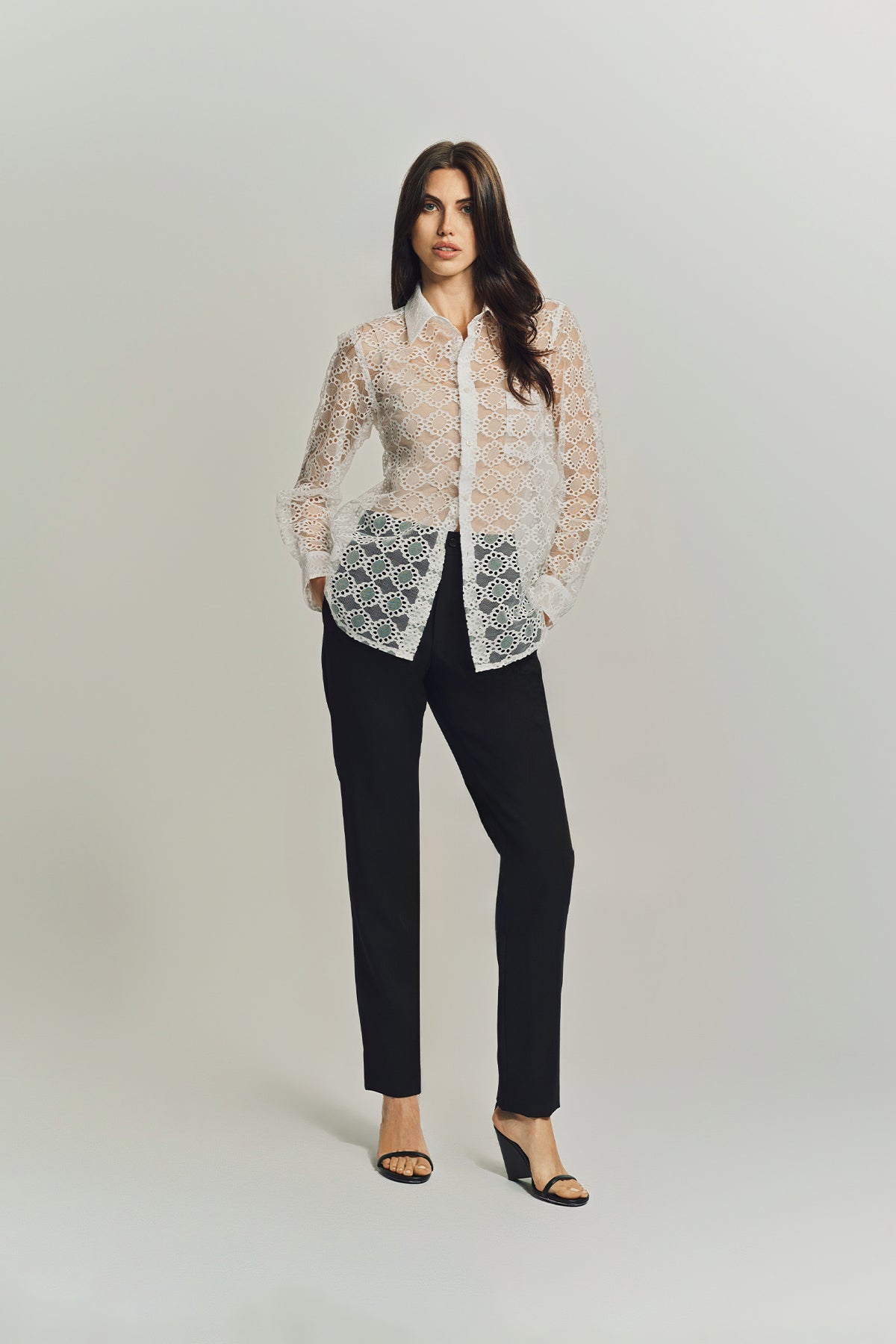 COMME DES GARCONS | FLORAL CHIFFON SKIRT