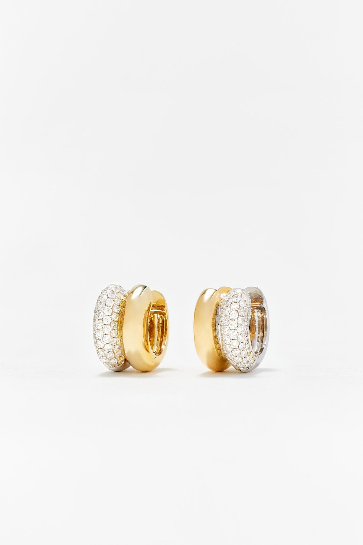 YVONNE LÉON | DIAMOND MINI CREOLE EARRINGS - MAXFIELD LA