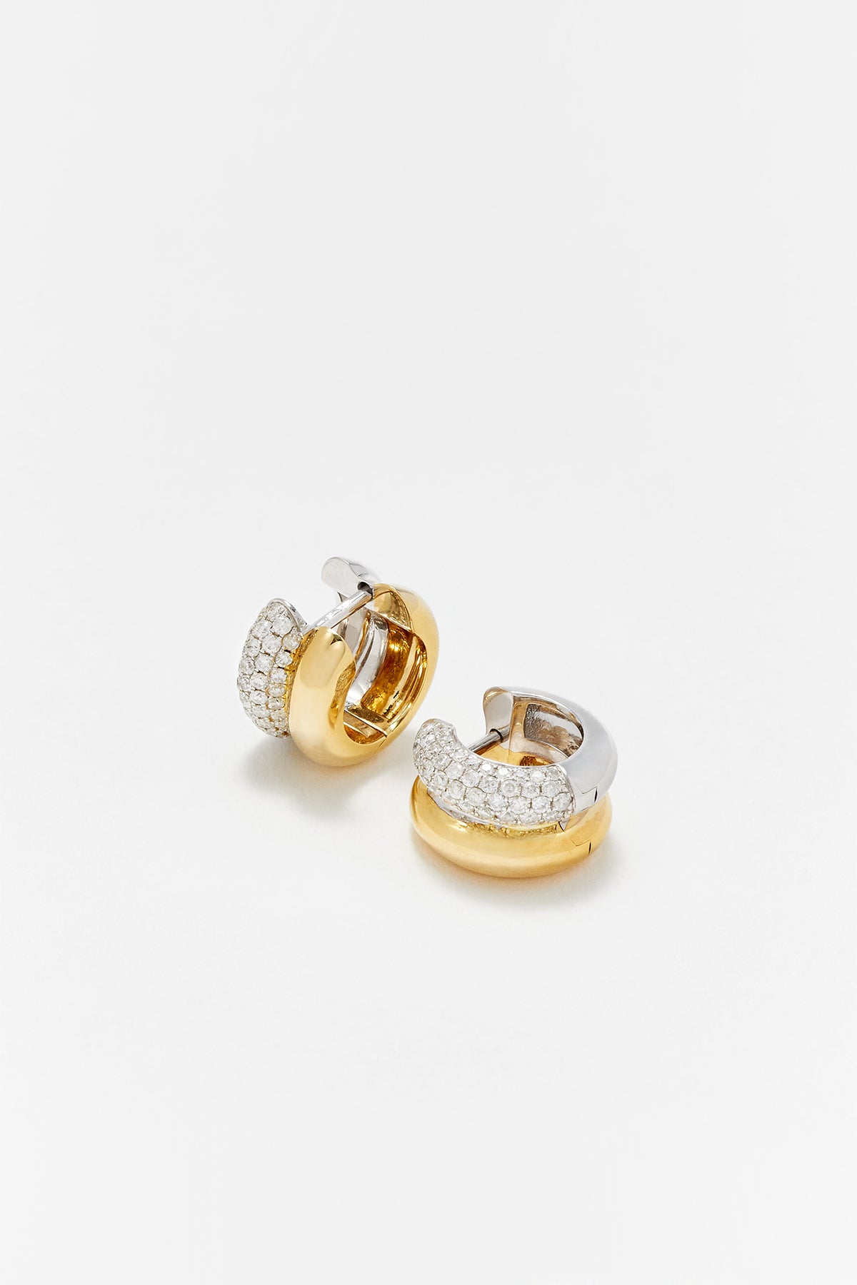 YVONNE LÉON | DIAMOND MINI CREOLE EARRINGS - MAXFIELD LA
