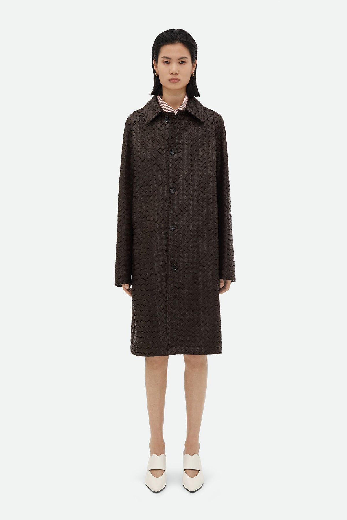 BOTTEGA VENETA | INTRECCIATO LEATHER COAT - MAXFIELD LA