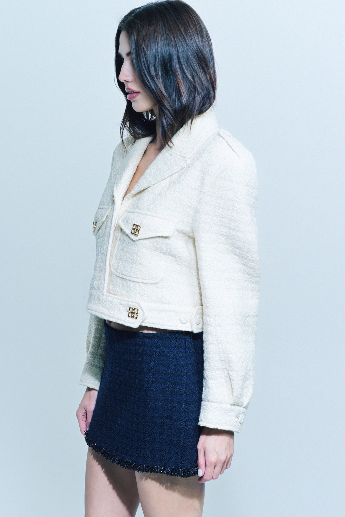 GIVENCHY | TWEED CROPPED JACKET - MAXFIELD LA