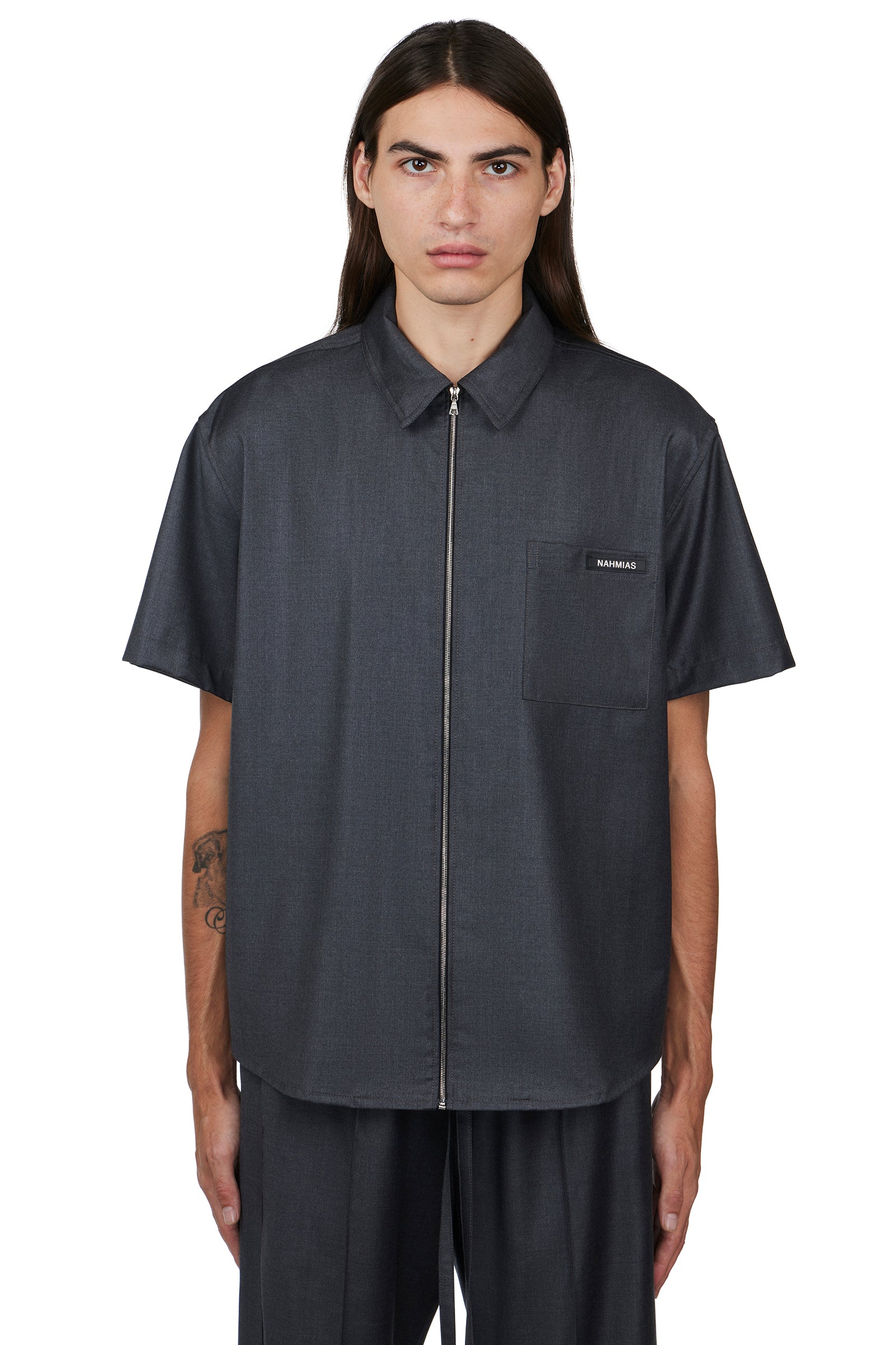 NAHMIAS | SHORT SLEEVE ZIP-UP SHIRT - MAXFIELD LA