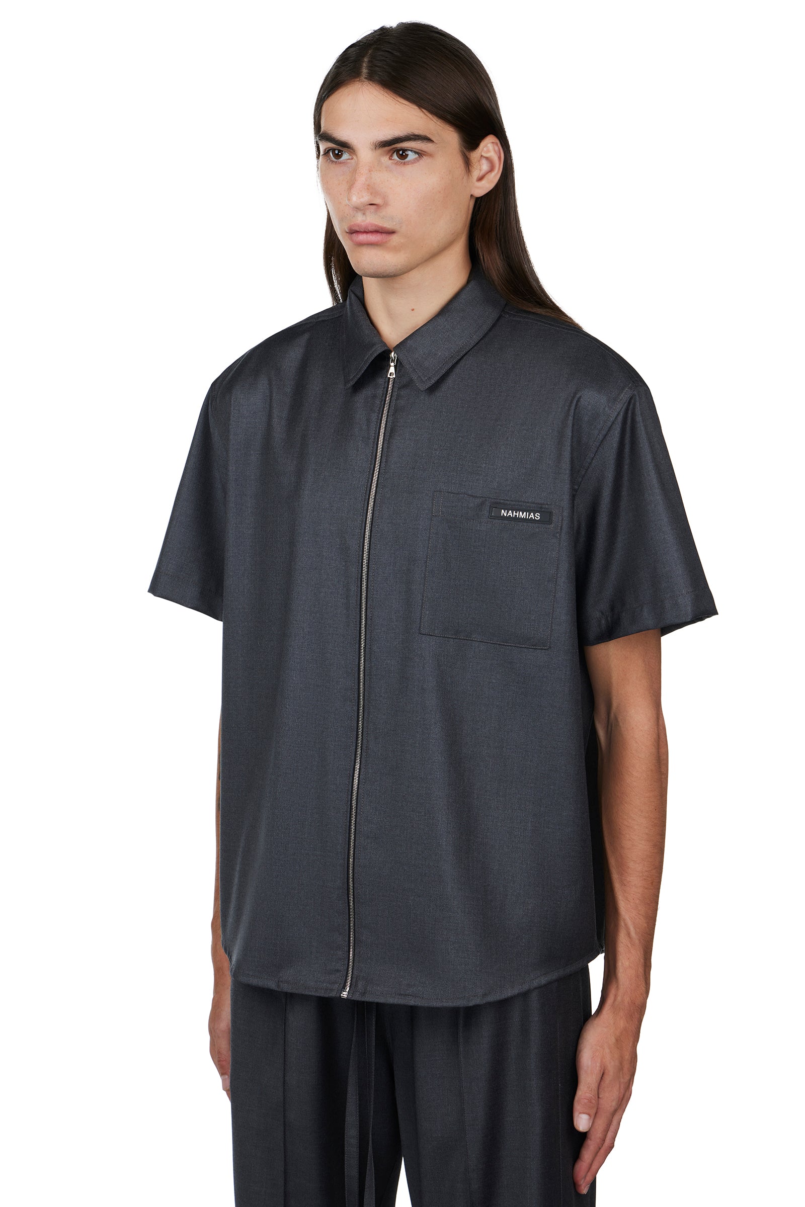 NAHMIAS | SHORT SLEEVE ZIP-UP SHIRT - MAXFIELD LA