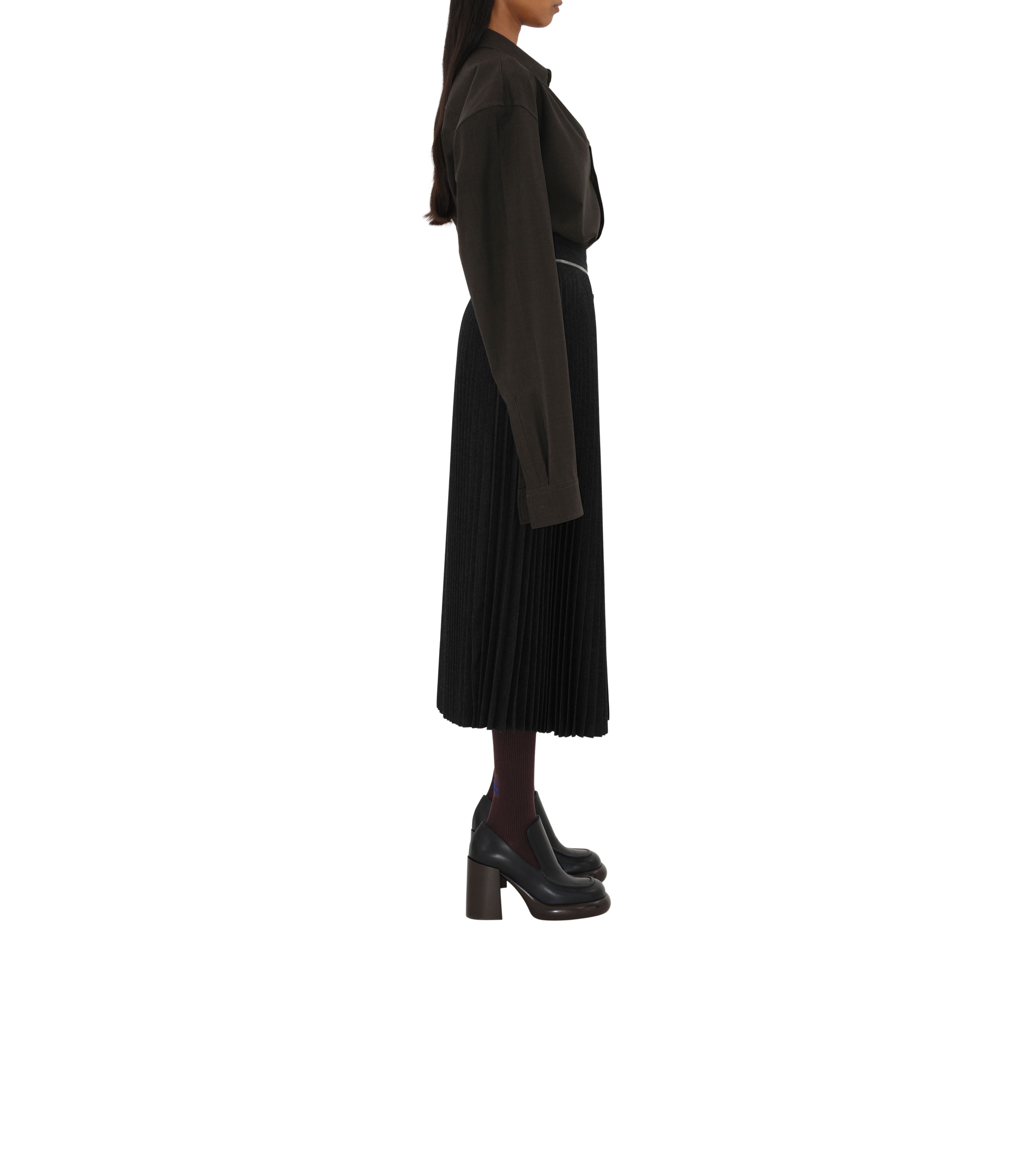 BURBERRY | PLEATED STRETCH WOOL SKIRT - MAXFIELD LA