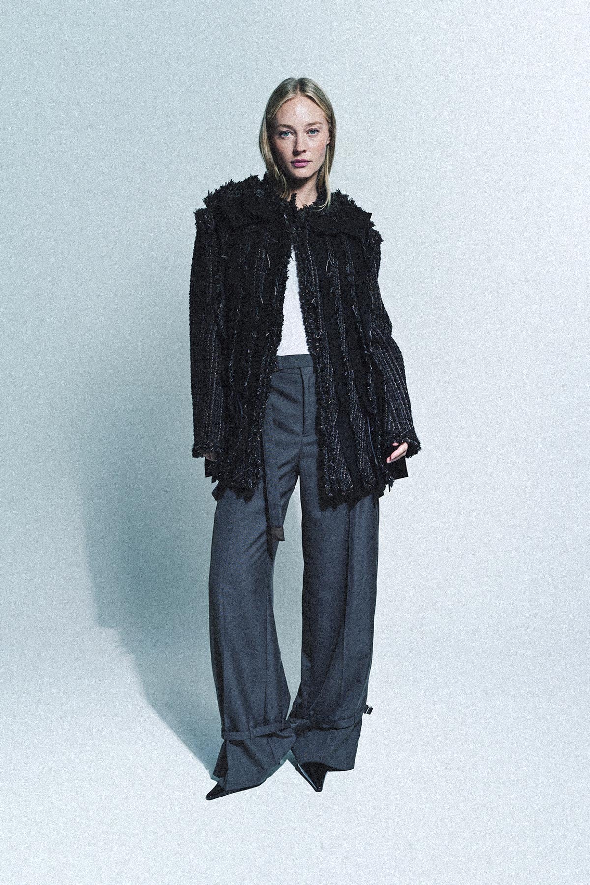 sacai ツイードメルトンジャケット SACAI | TWEED WOOL JACKET