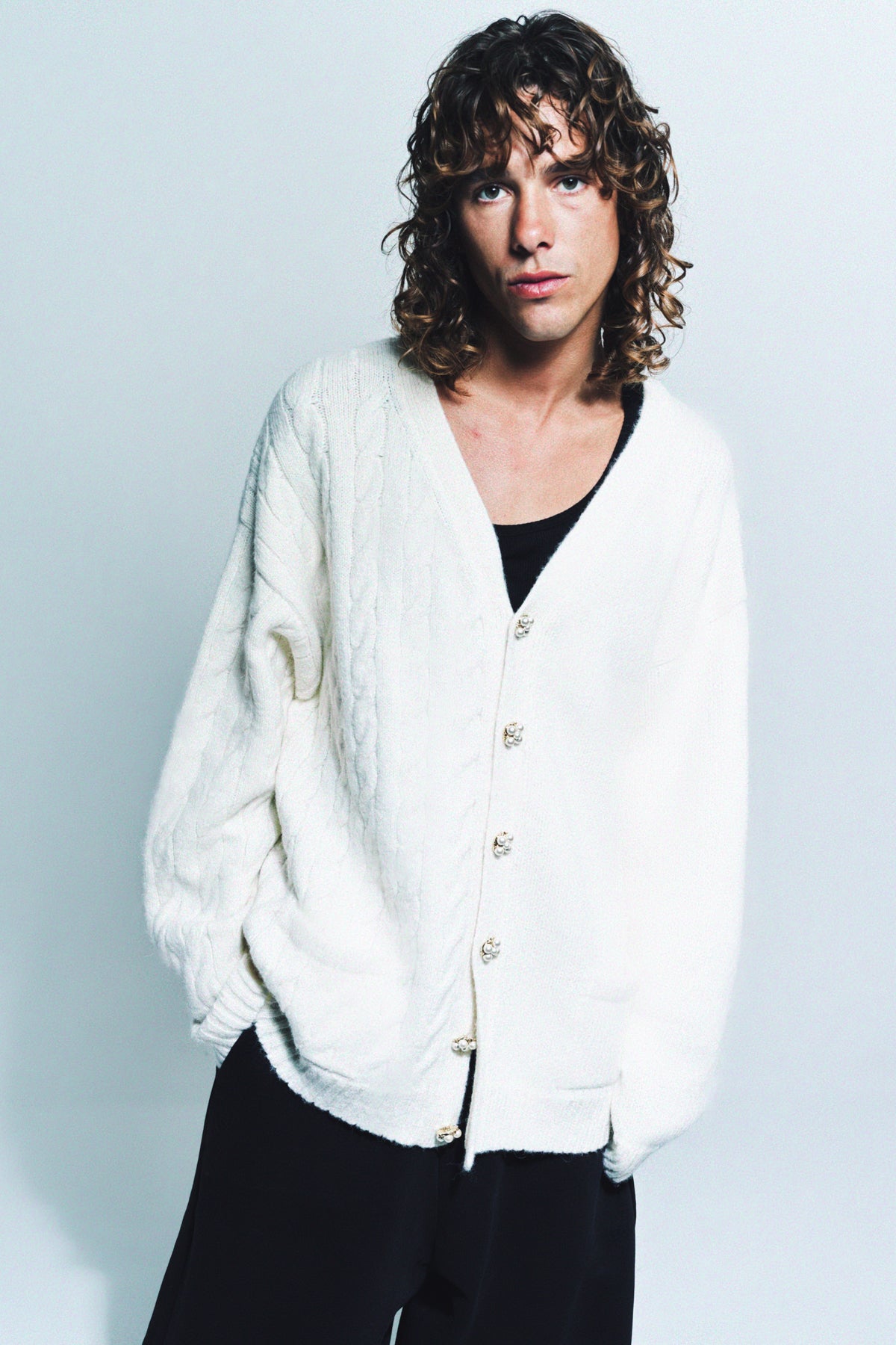 Long split cardigan shop