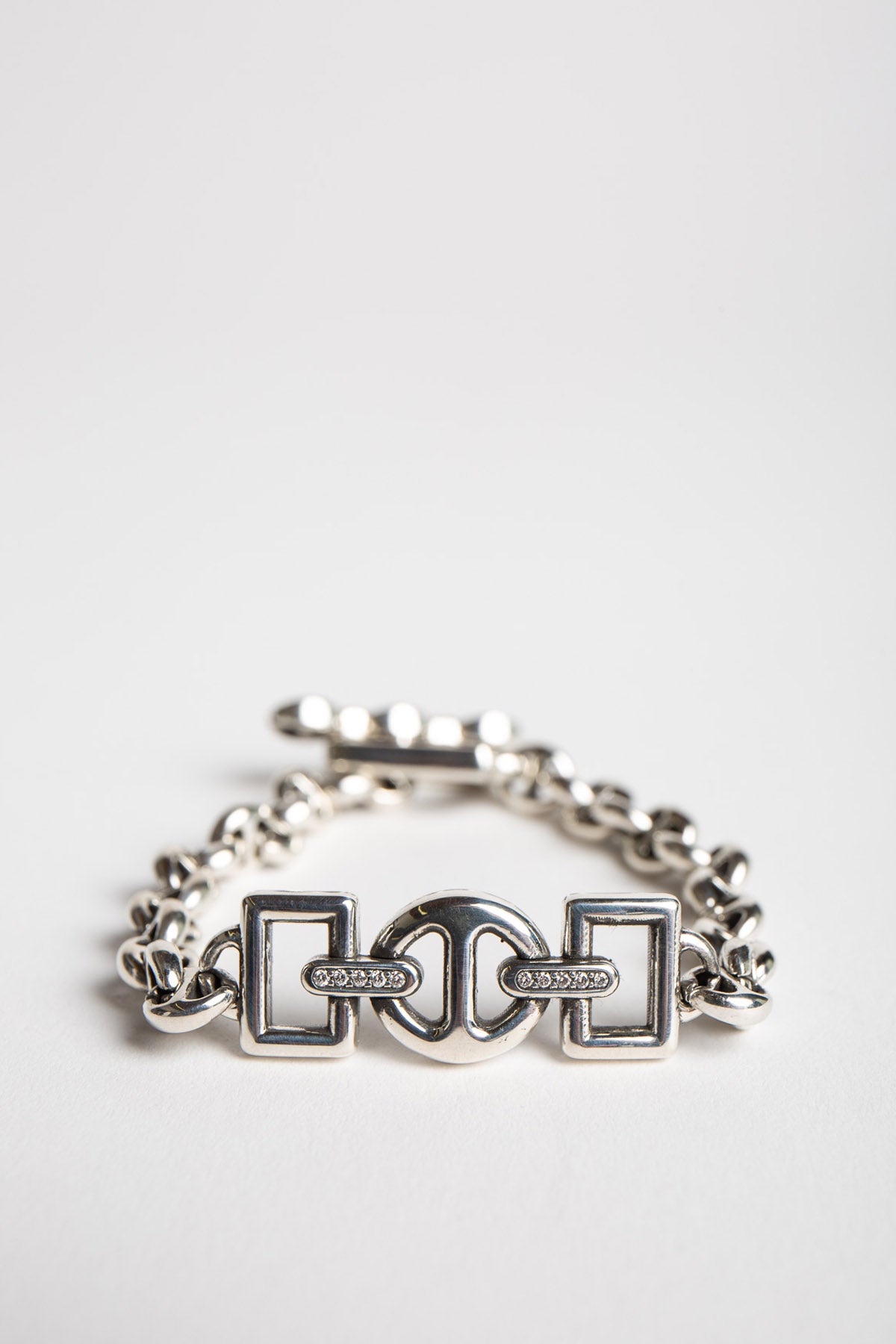 NAHMIAS | STERLING SILVER DIAMOND ID BRACELET