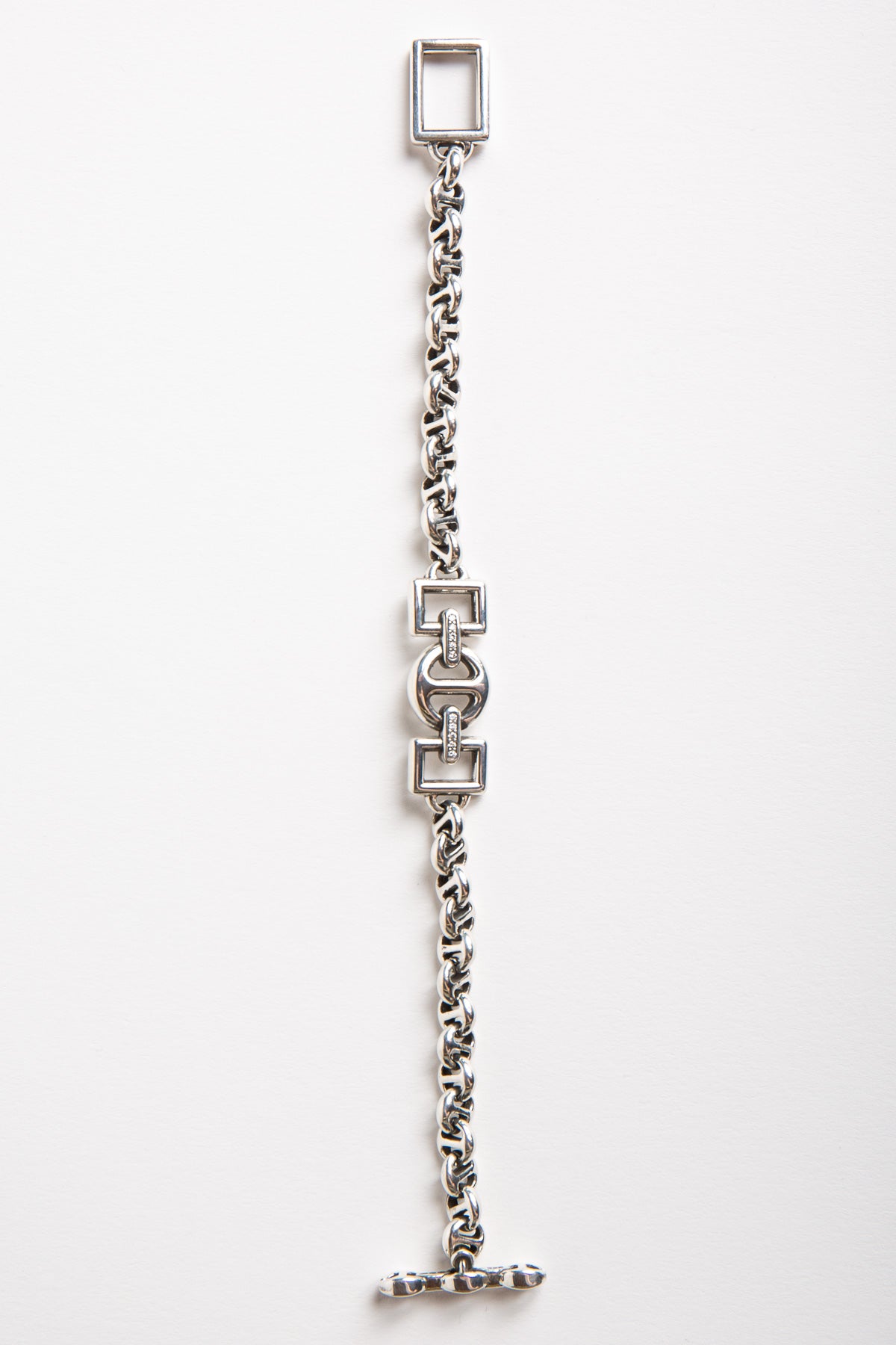 NAHMIAS | STERLING SILVER DIAMOND ID BRACELET